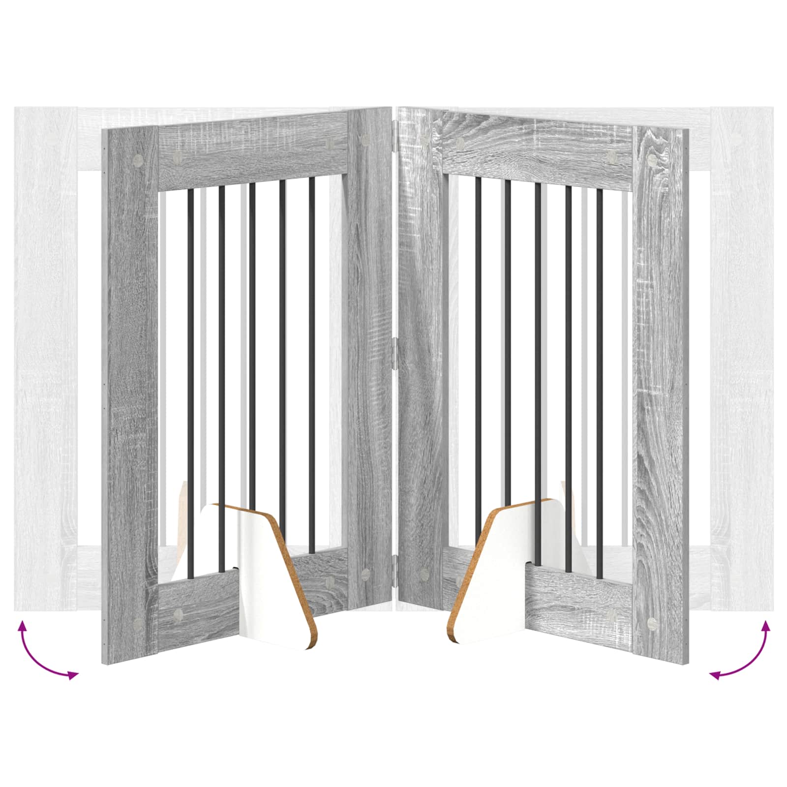 Vrata za pse s postoljem 6 pcs Siva sonoma 60 x 80 cm
