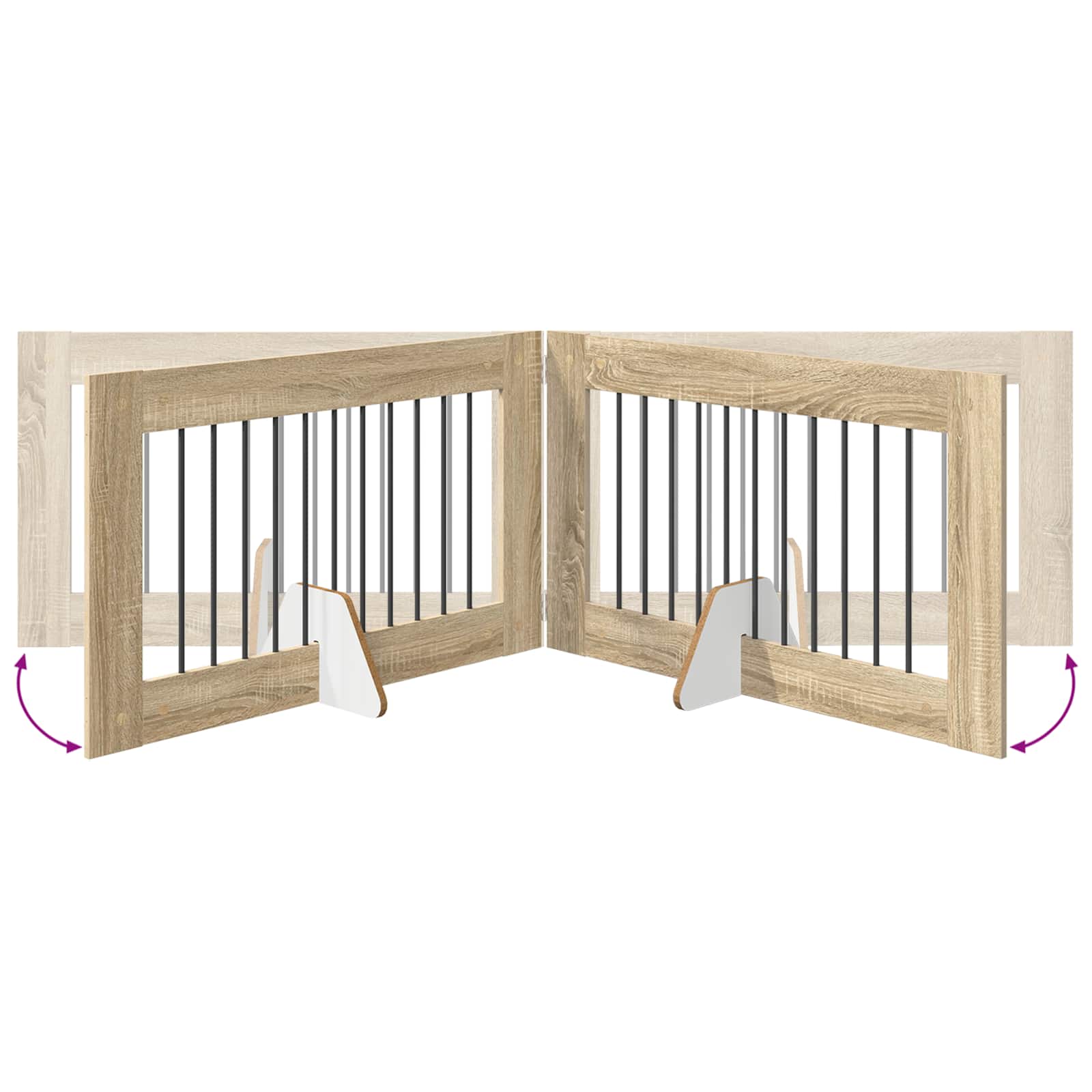 Vrata za pse s postoljem 2 pcs Hrast sonoma 100 x 60 cm