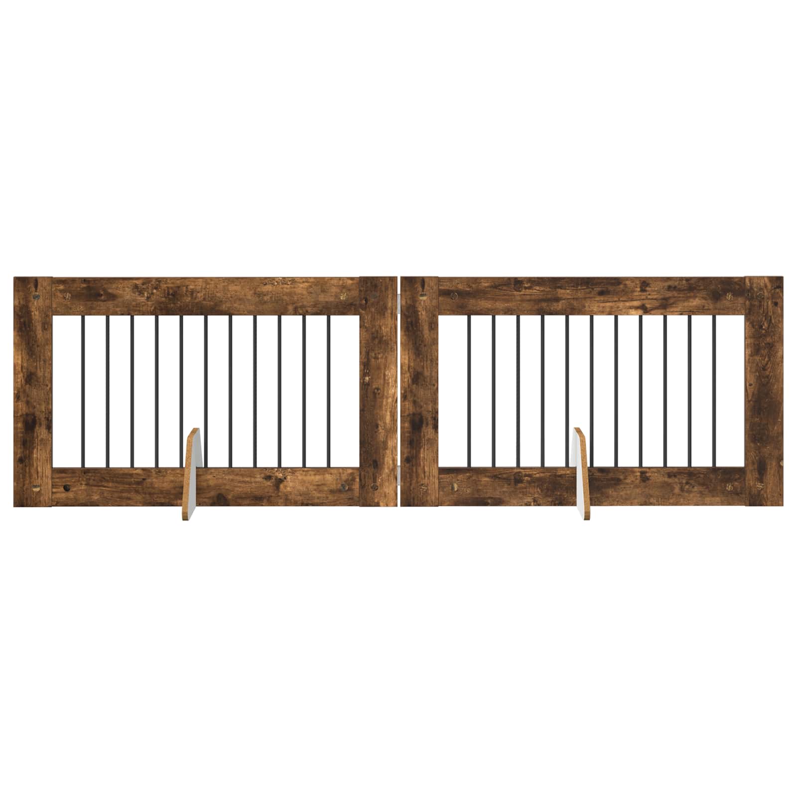 Vrata za pse s postoljem 2 pcs Dimljeni hrast 100 x 60 cm