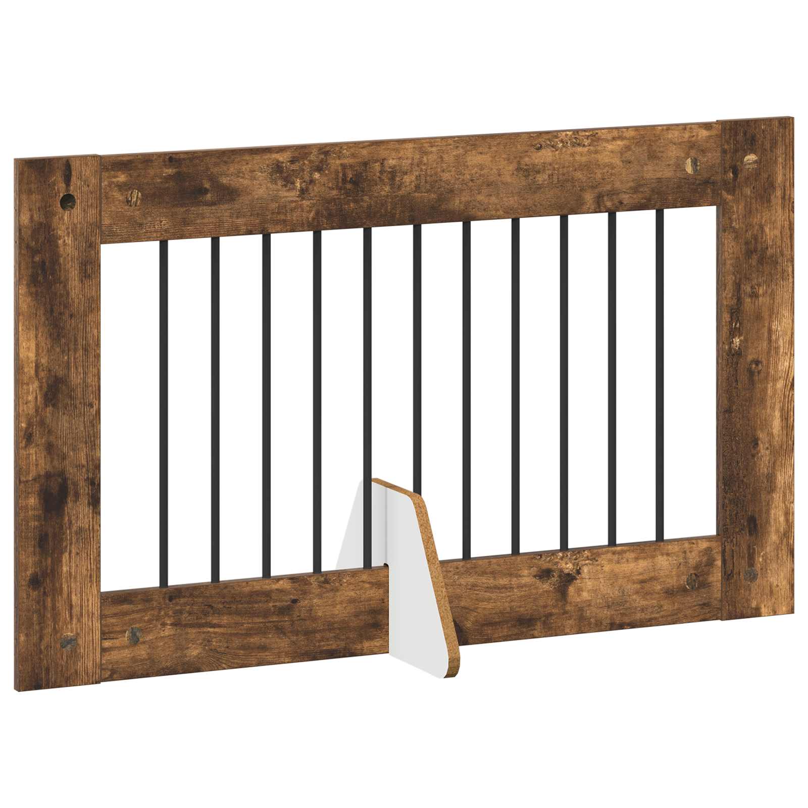 Vrata za pse s postoljem 4 pcs Dimljeni hrast 100 x 60 cm