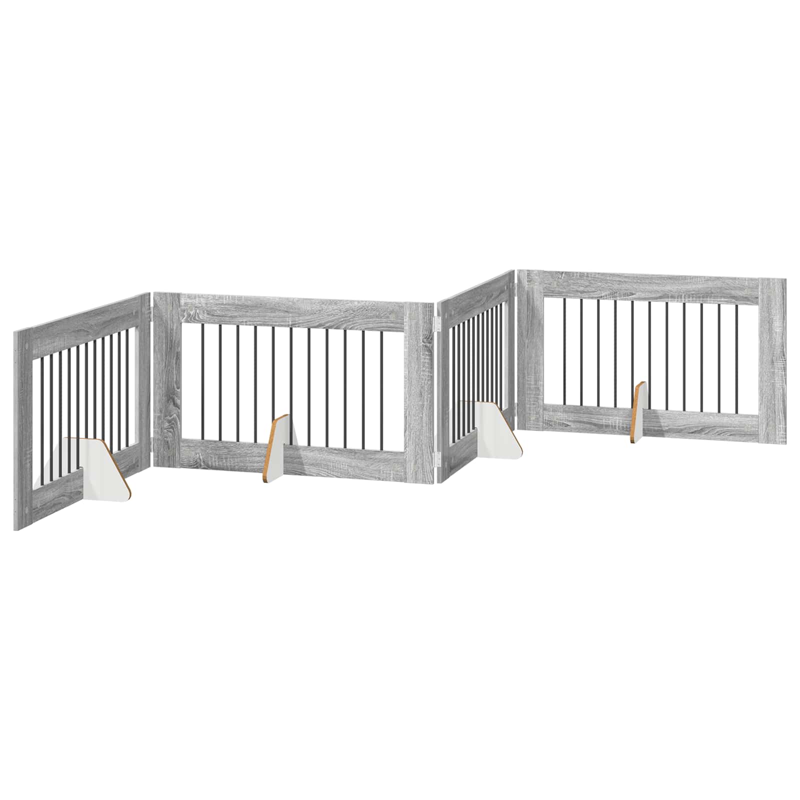 Vrata za pse s postoljem 4 pcs Siva sonoma 100 x 60 cm