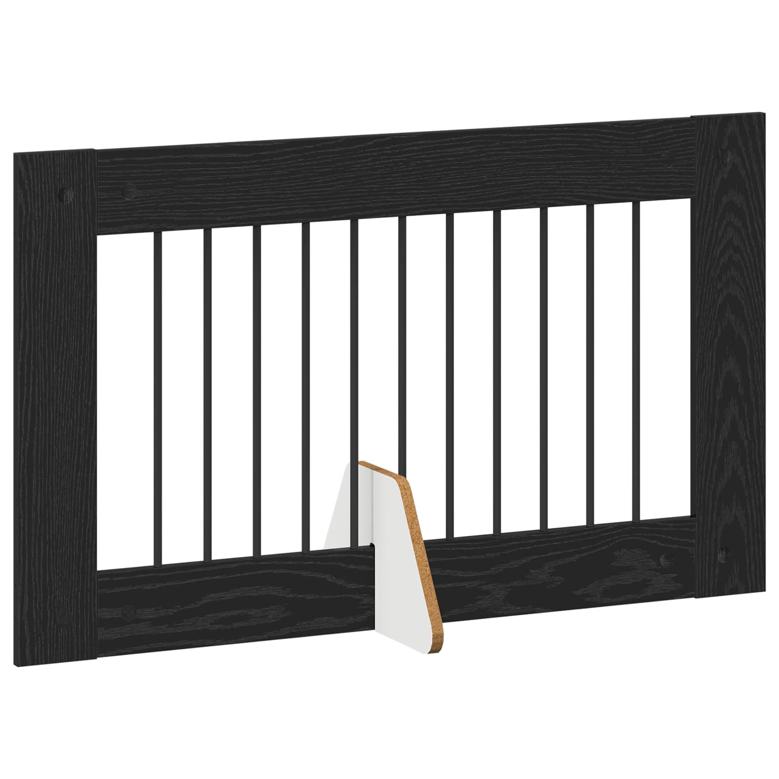 Vrata za pse s postoljem 6 pcs Crni hrast 100 x 60 cm
