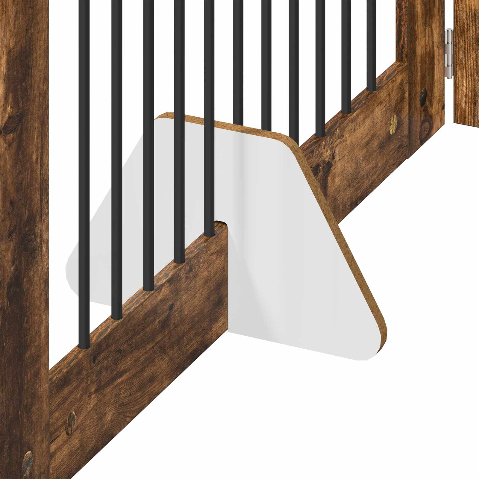 Vrata za pse s postoljem 6 pcs Dimljeni hrast 100 x 60 cm