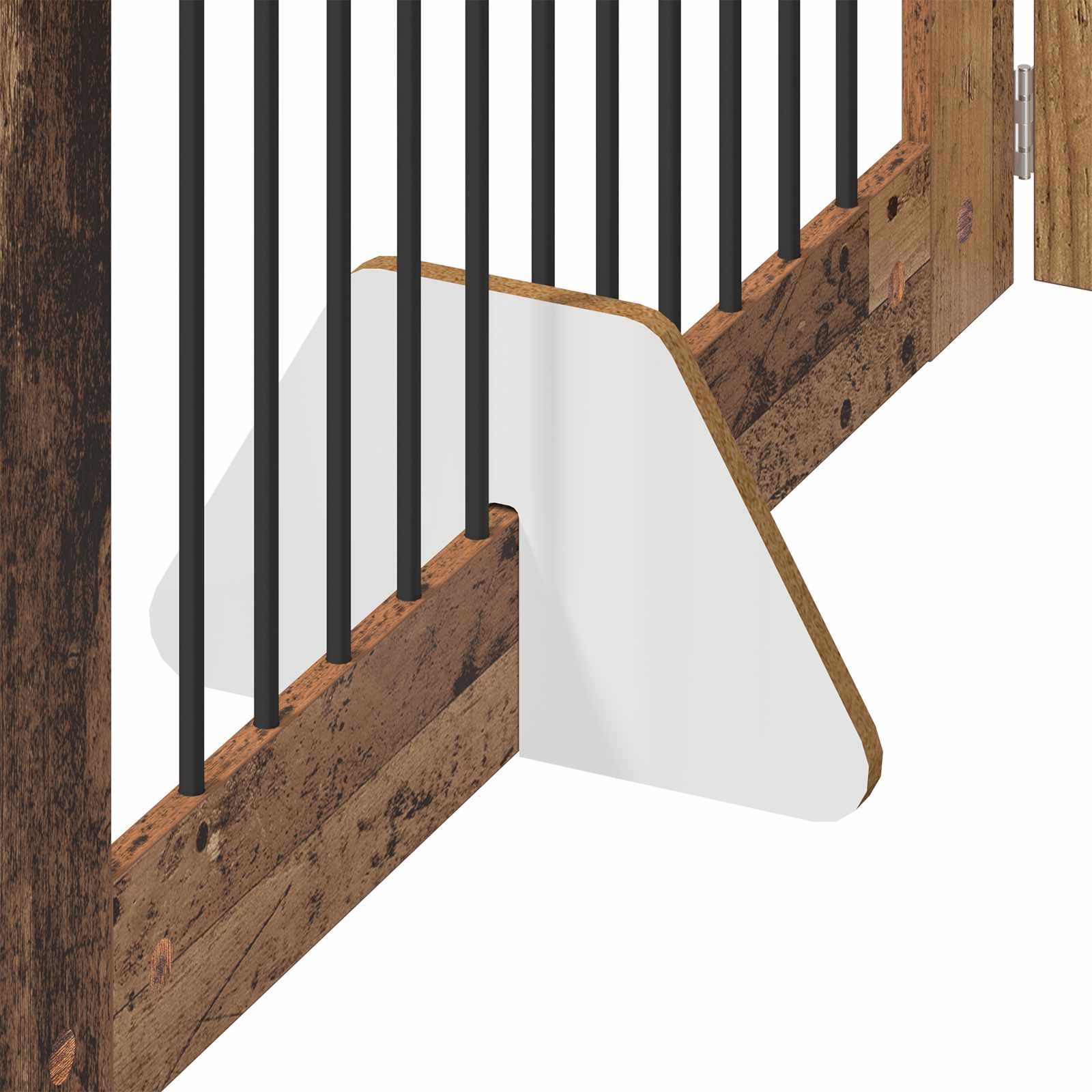 Vrata za pse s postoljem 6 pcs Staro drvo 100 x 60 cm