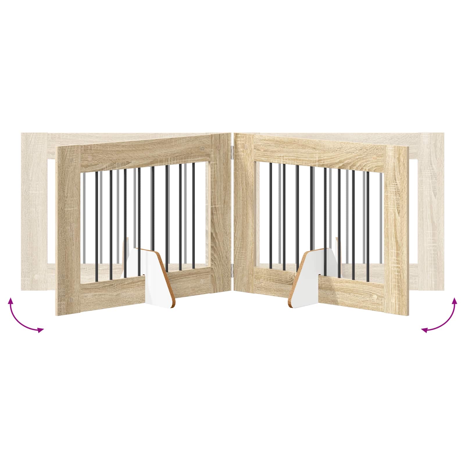 Vrata za pse s postoljem 2 pcs Hrast sonoma 80 x 60 cm