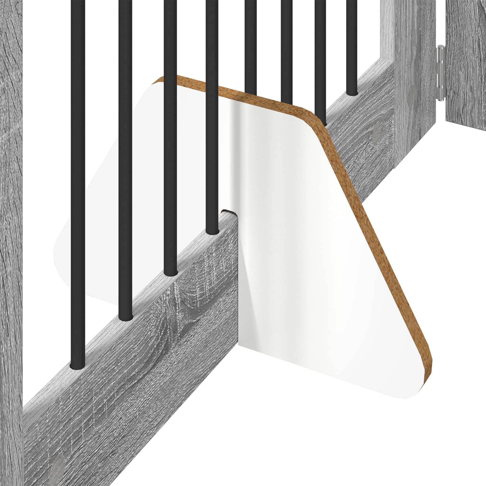 Vrata za pse s postoljem 4 pcs Siva sonoma 80 x 60 cm