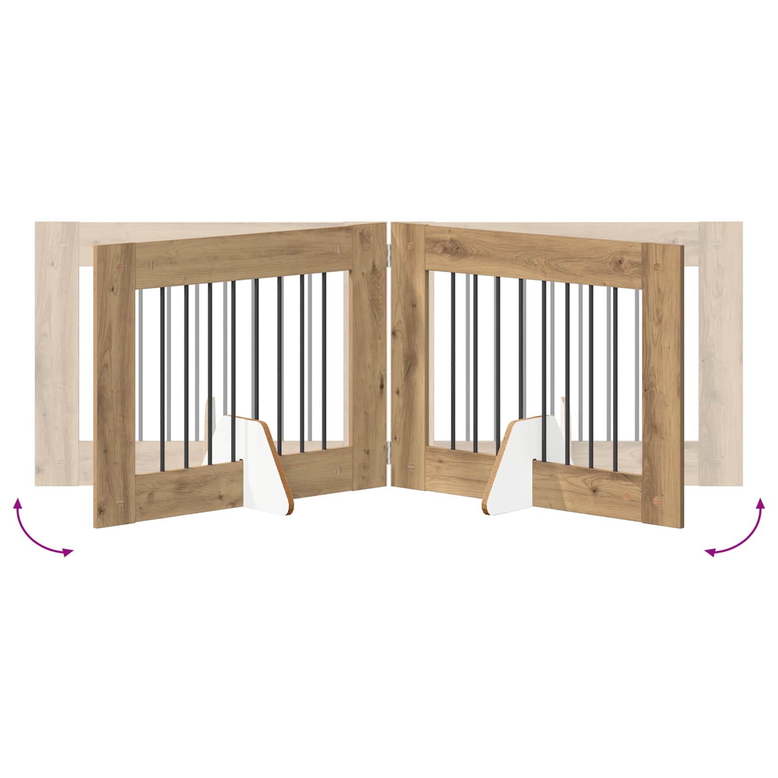 Vrata za pse s postoljem 4 pcs Hrast artisan 80 x 60 cm