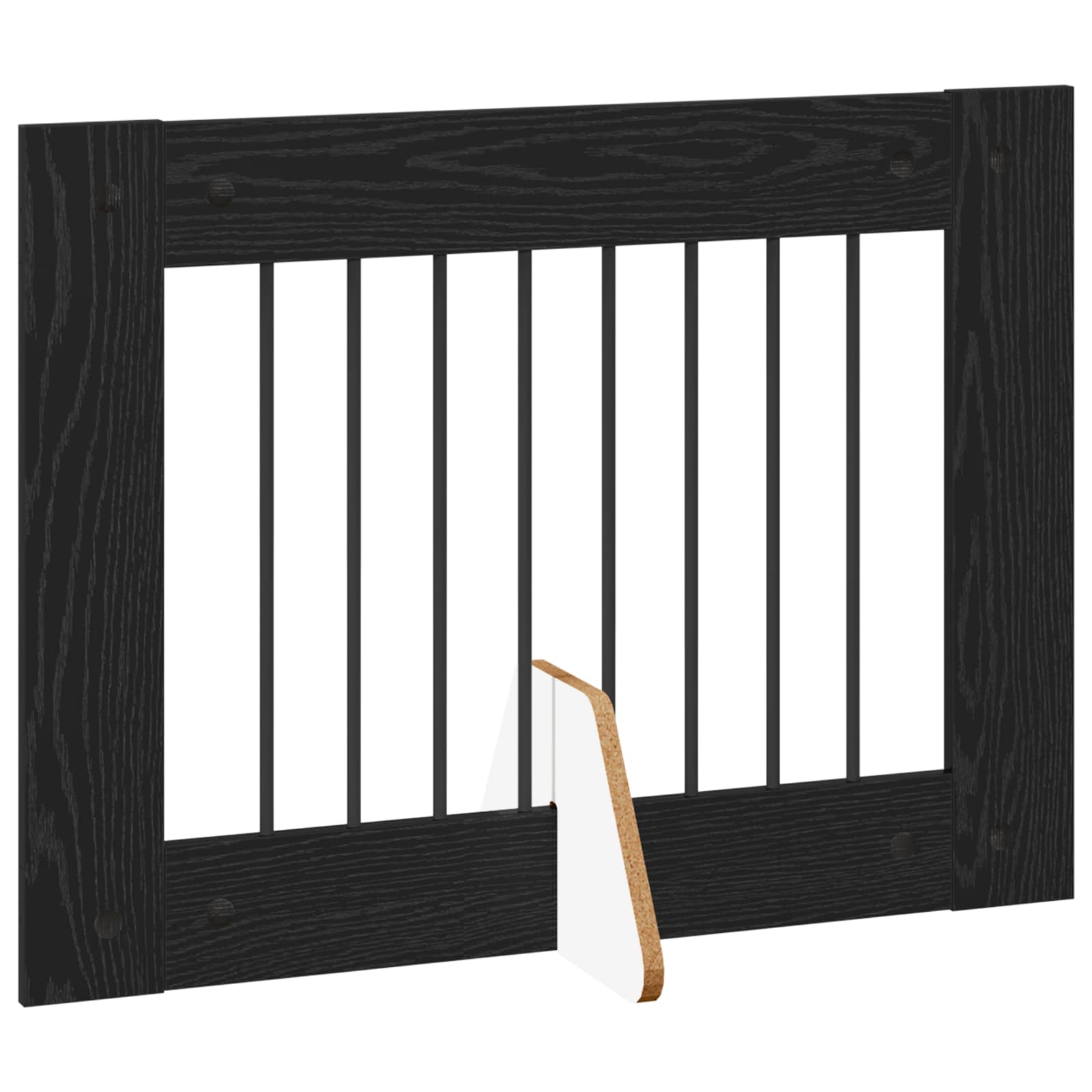 Vrata za pse s postoljem 6 pcs Crni hrast 80 x 60 cm