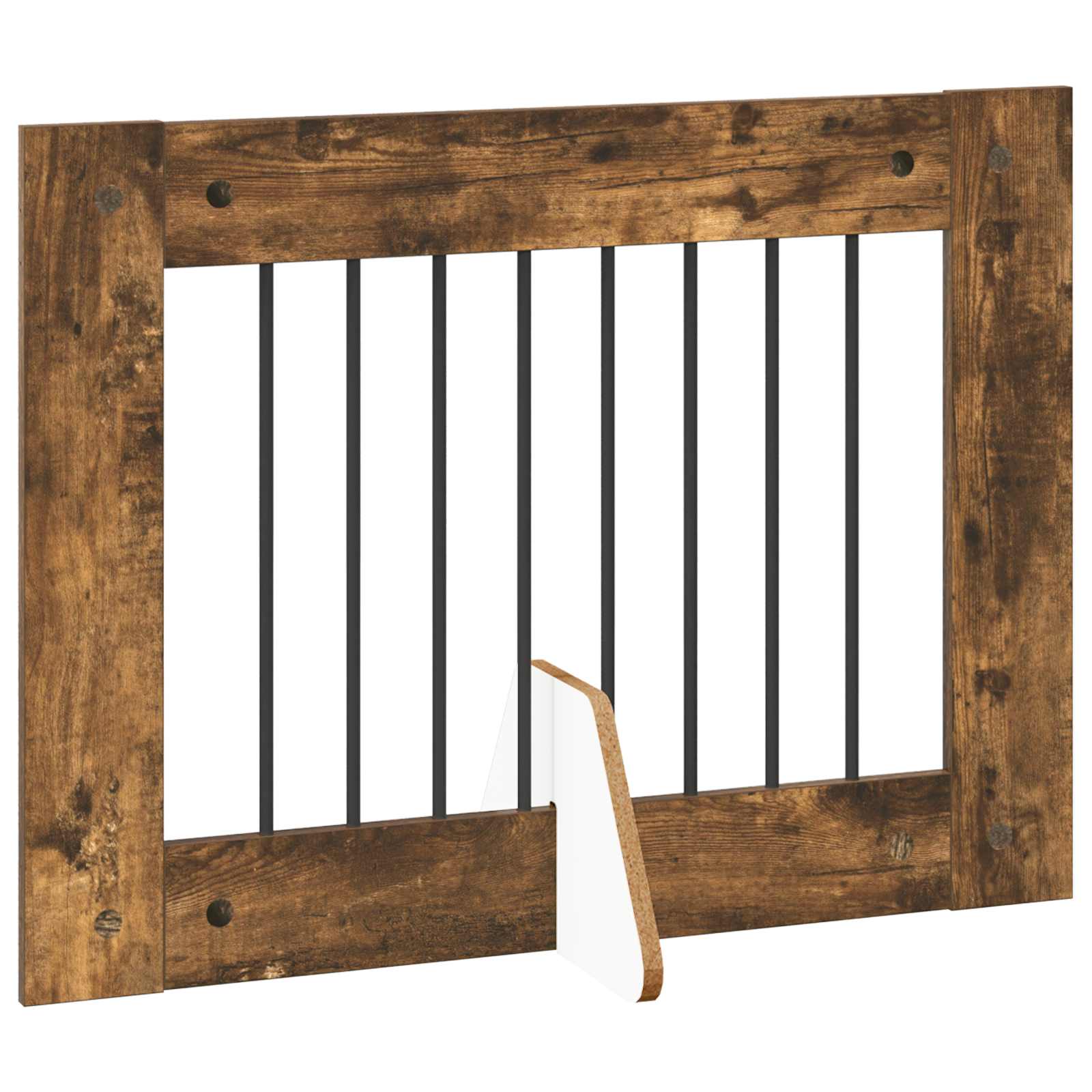 Vrata za pse s postoljem 6 pcs Dimljeni hrast 80 x 60 cm