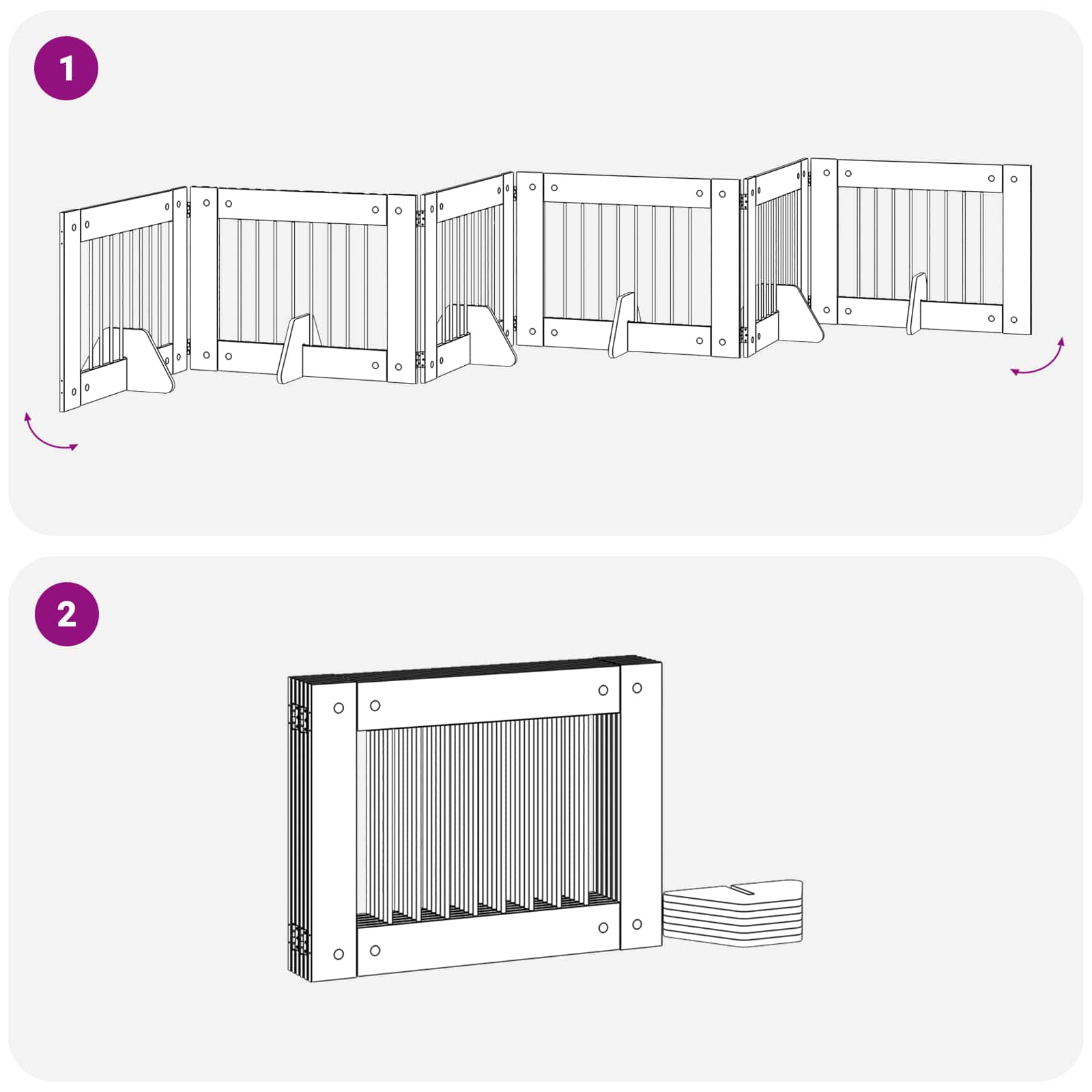 Vrata za pse s postoljem 6 pcs Dimljeni hrast 80 x 60 cm