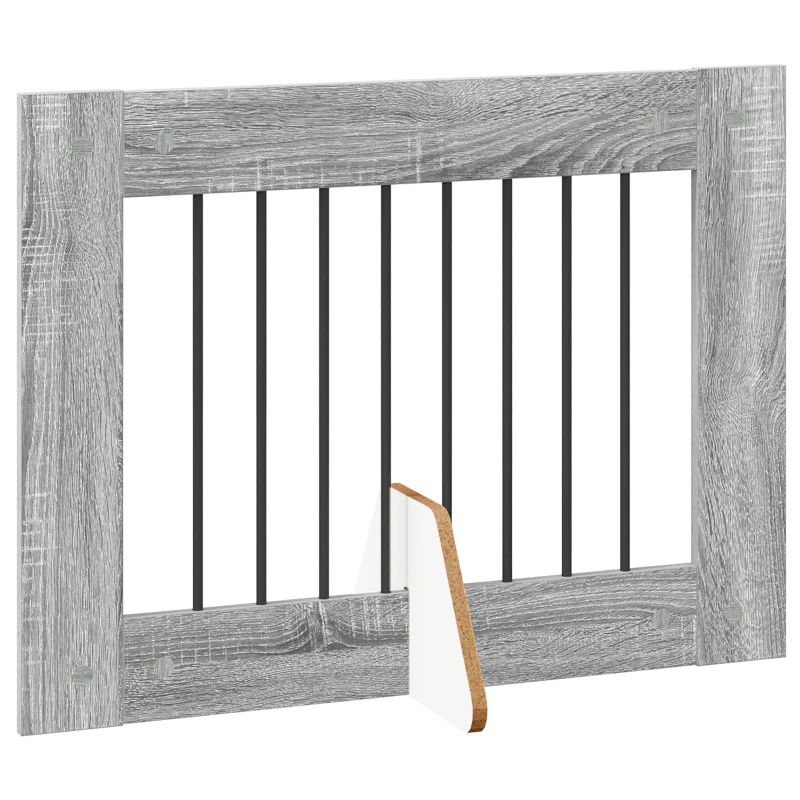 Vrata za pse s postoljem 6 pcs Siva sonoma 80 x 60 cm