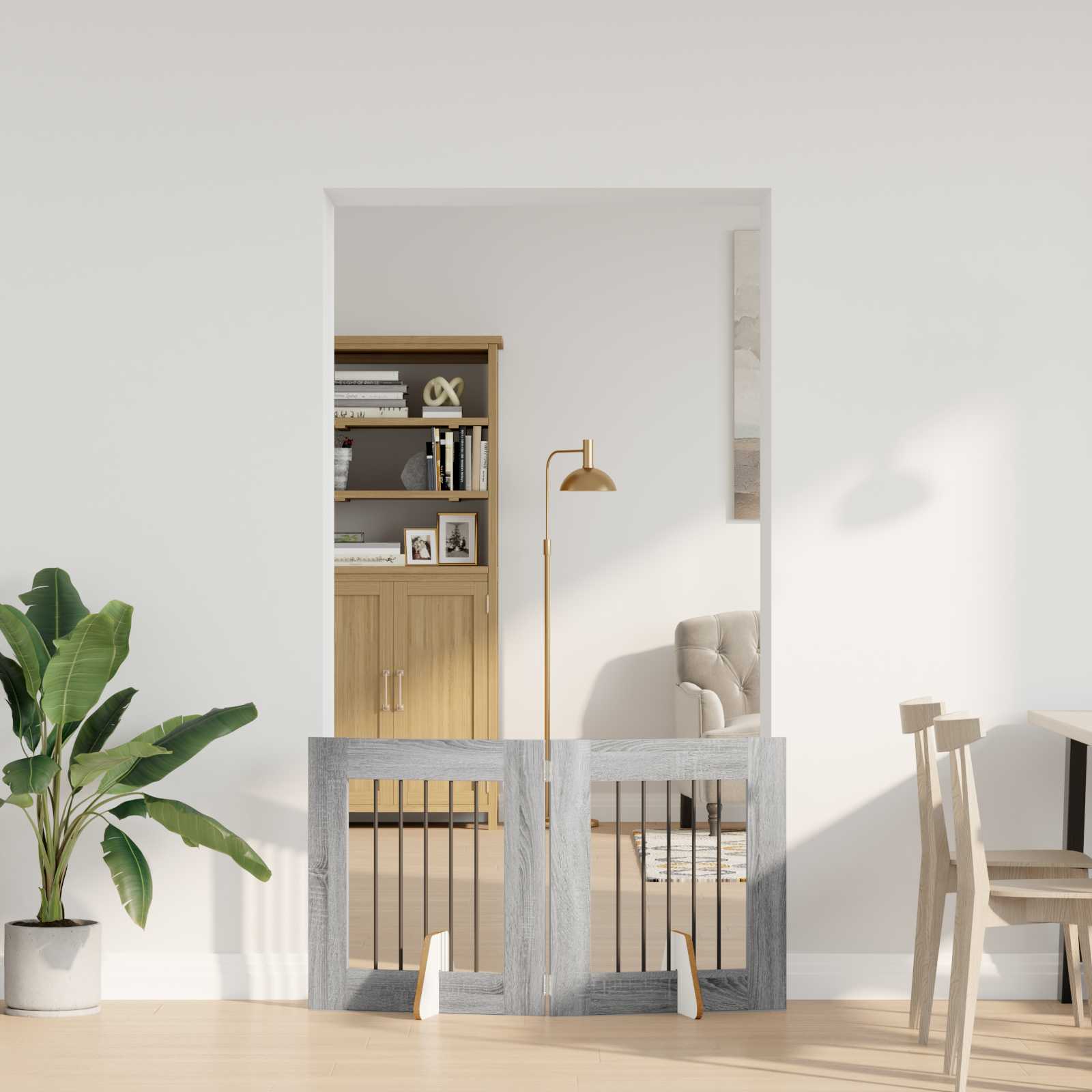 Vrata za pse s postoljem 2 pcs Siva sonoma 60 x 60 cm