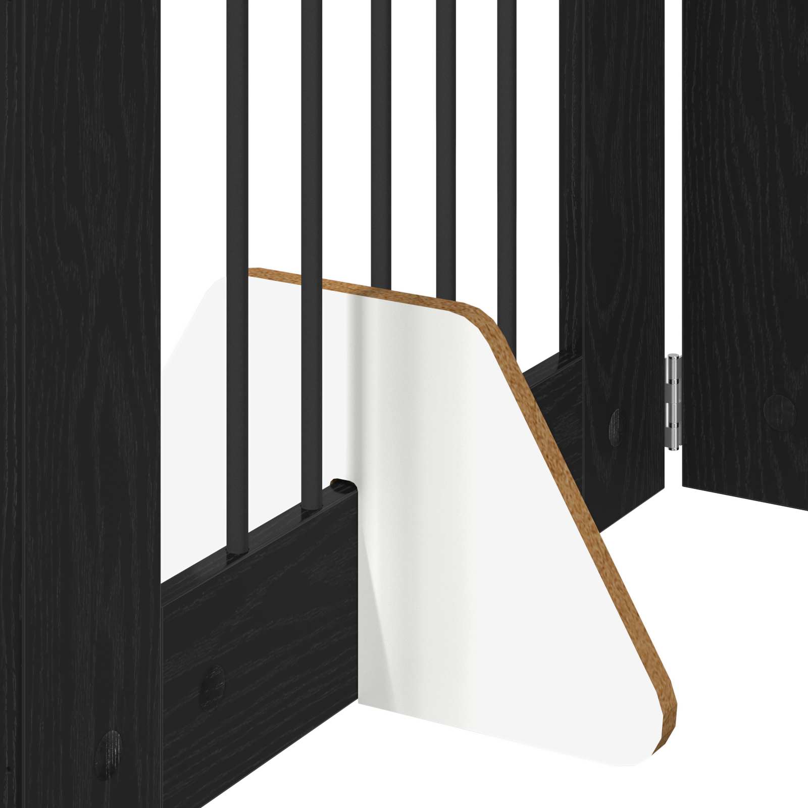 Vrata za pse s postoljem 4 pcs Crni hrast 60 x 60 cm