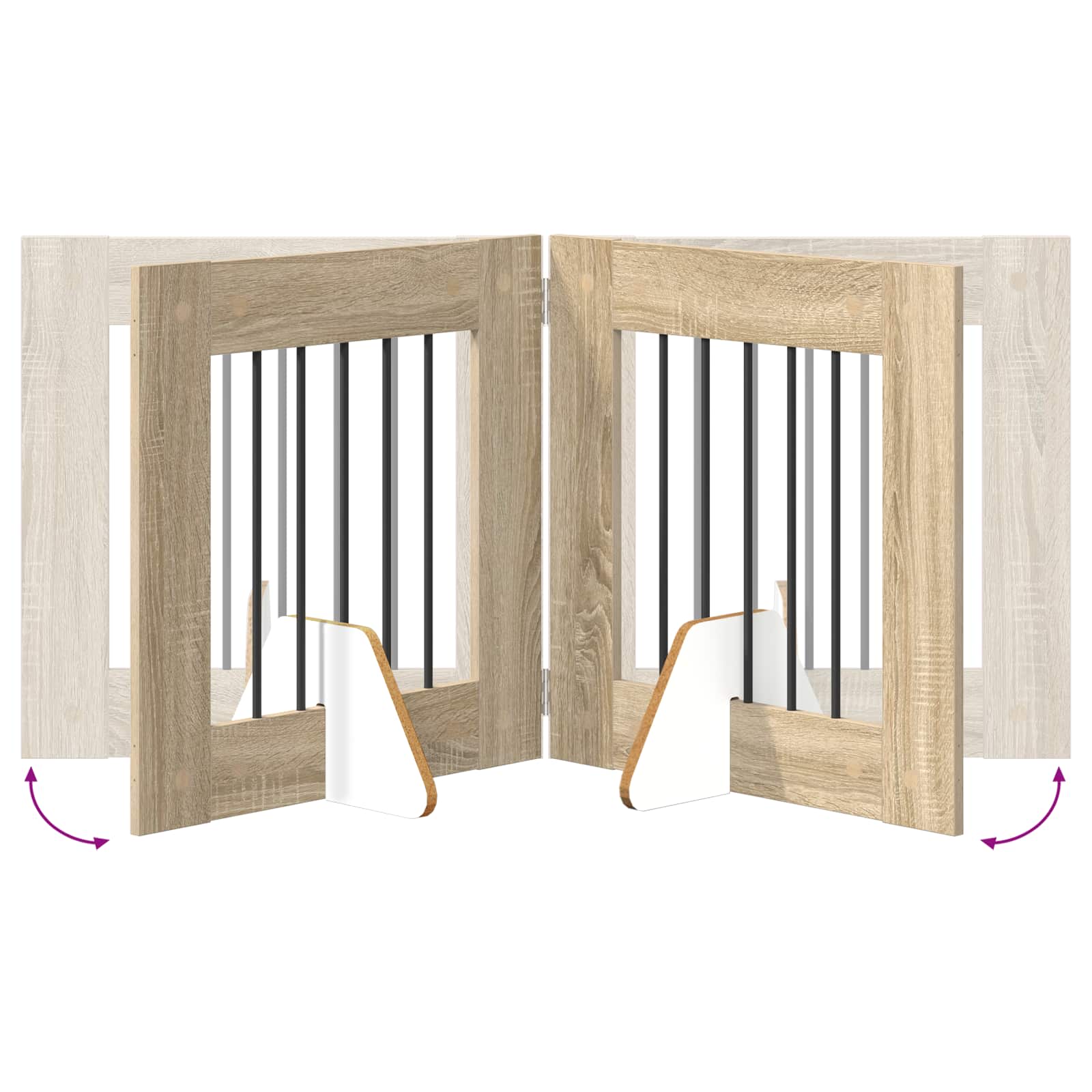 Vrata za pse s postoljem 4 pcs Hrast sonoma 60 x 60 cm