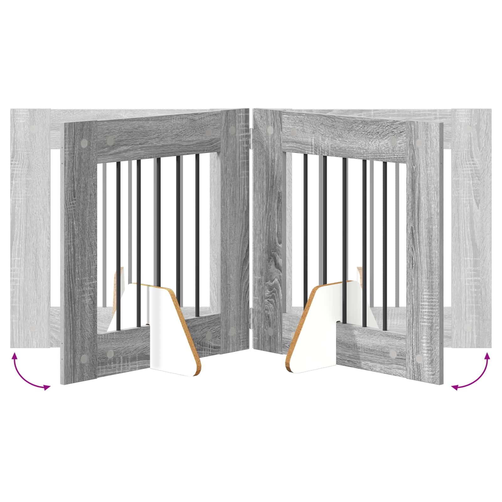 Vrata za pse s postoljem 4 pcs Siva sonoma 60 x 60 cm