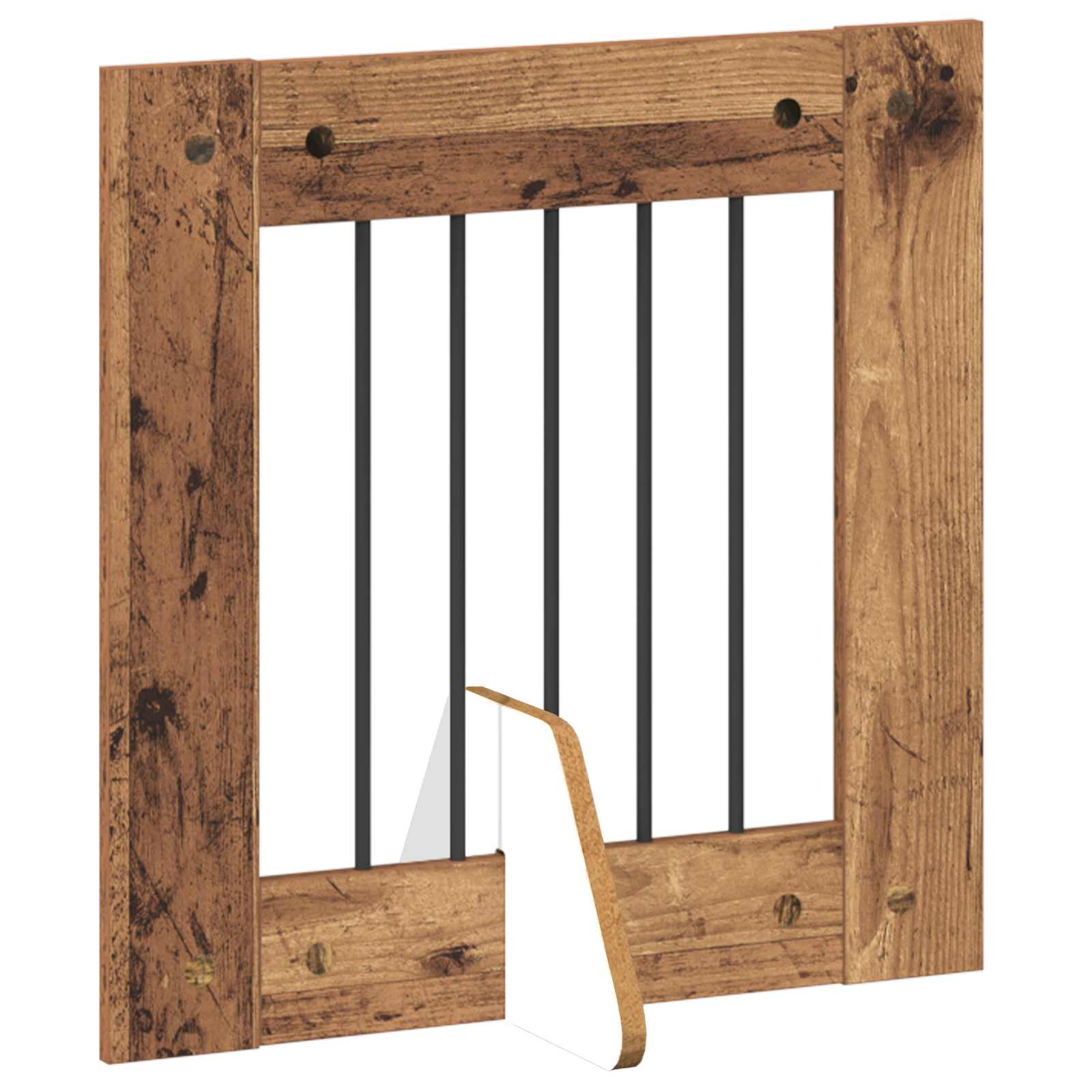 Vrata za pse s postoljem 4 pcs Staro drvo 60 x 60 cm