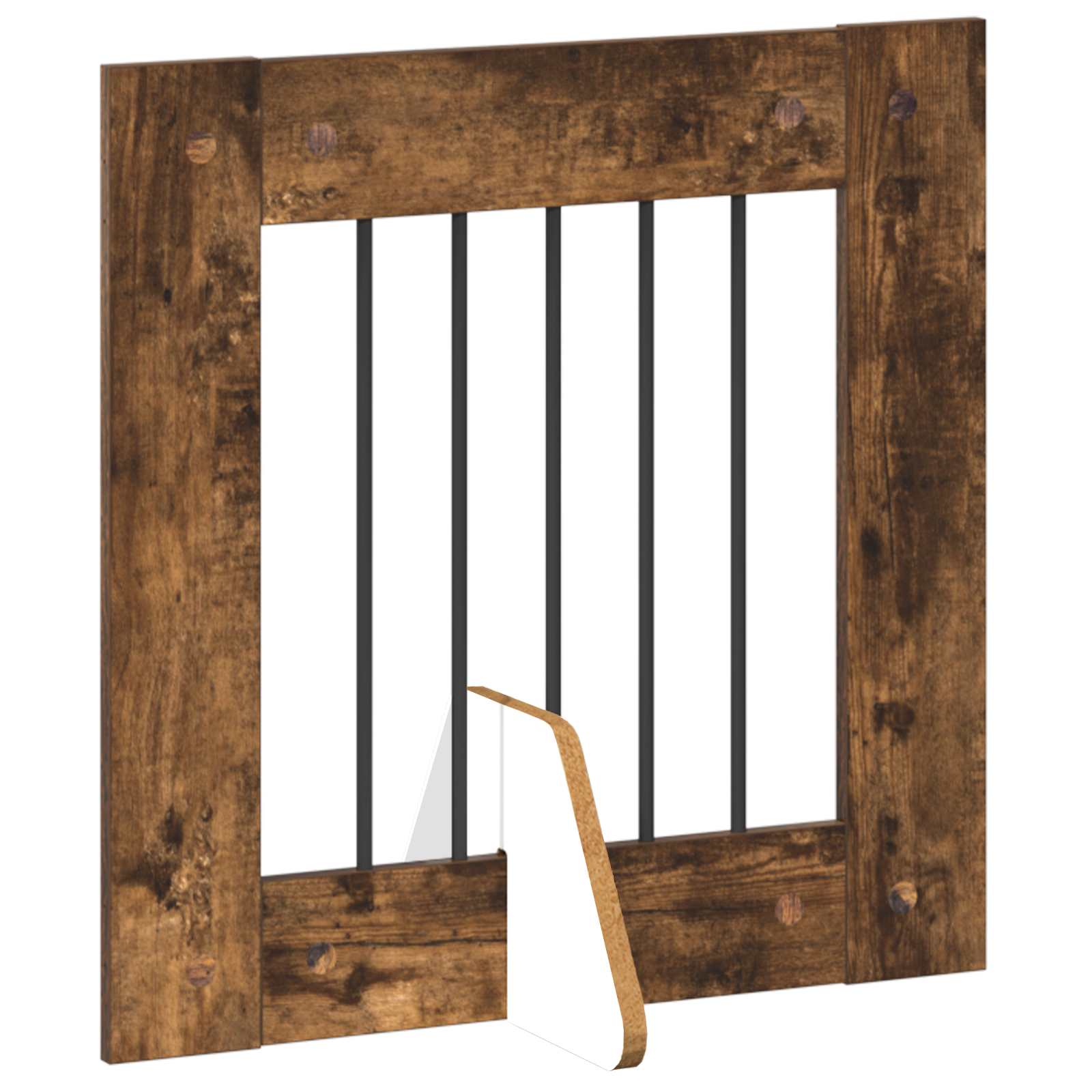 Vrata za pse s postoljem 6 pcs Dimljeni hrast 60 x 60 cm