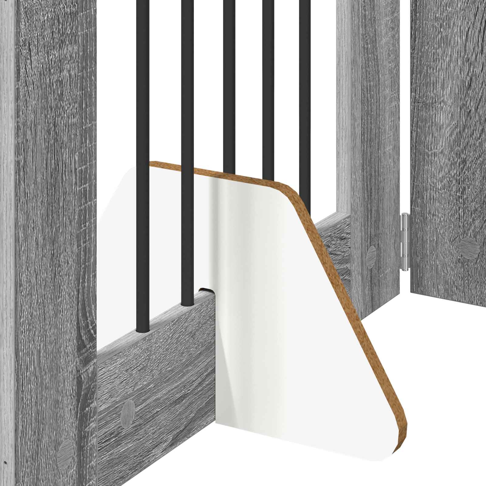 Vrata za pse s postoljem 6 pcs Siva sonoma 60 x 60 cm