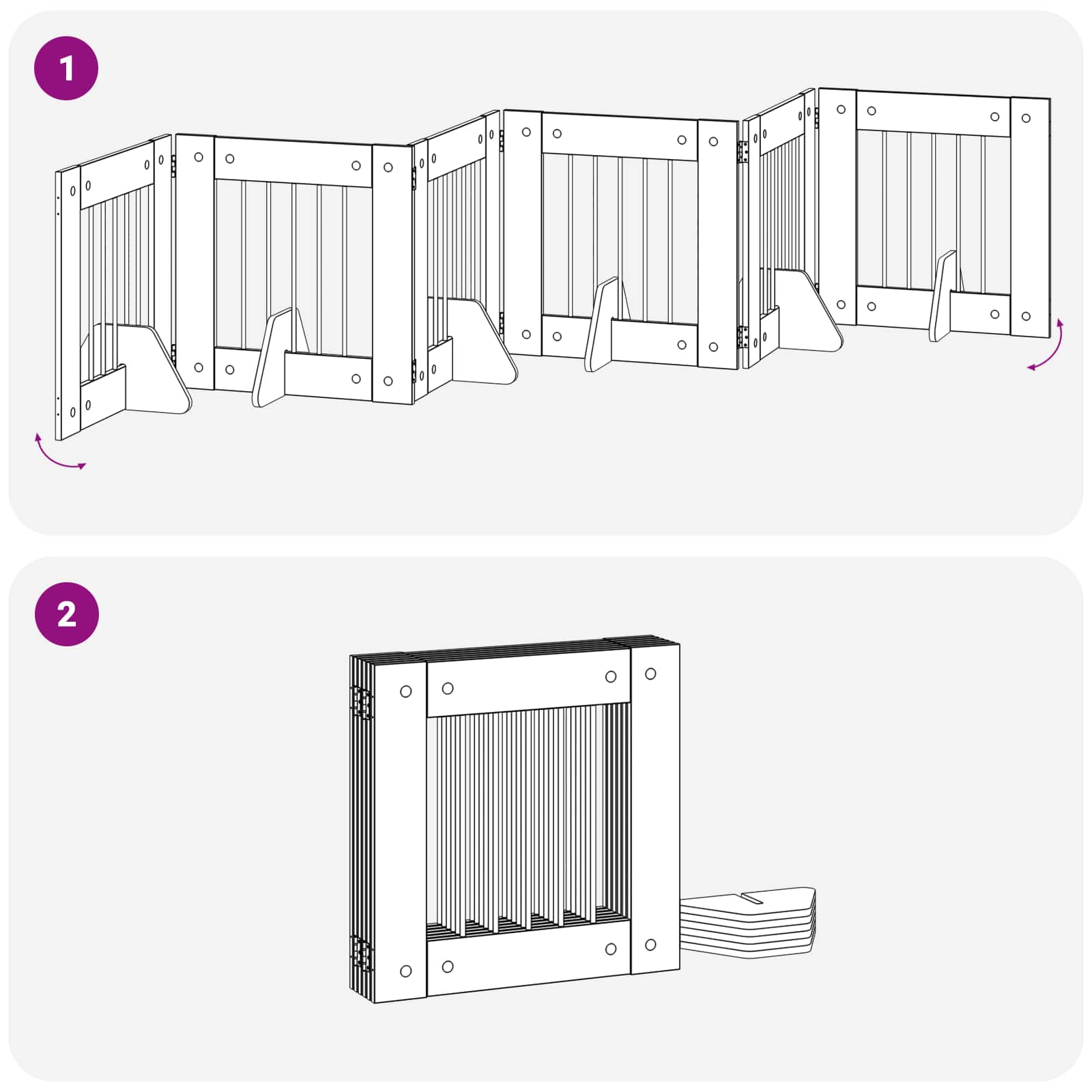 Vrata za pse s postoljem 6 pcs Siva sonoma 60 x 60 cm