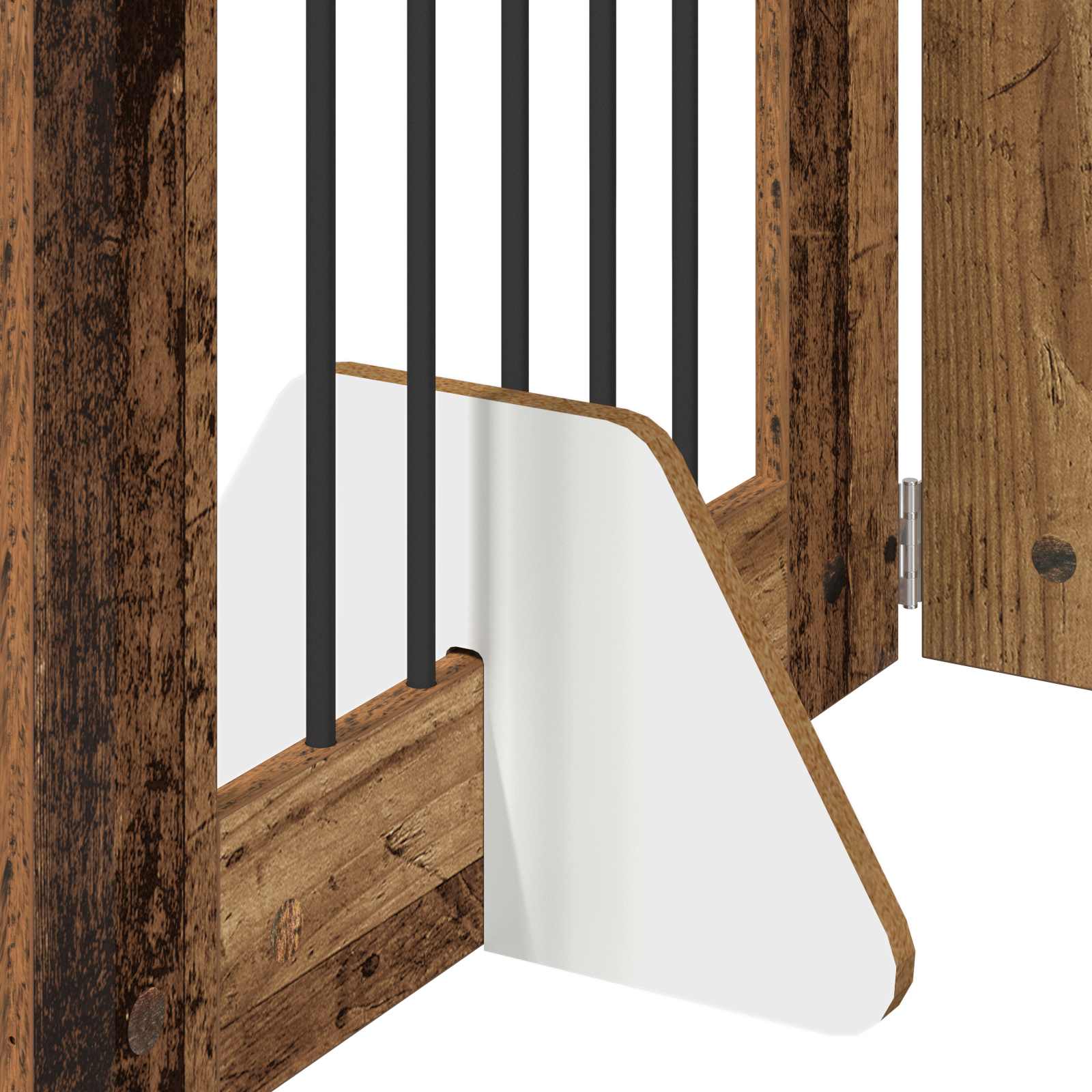 Vrata za pse s postoljem 6 pcs Staro drvo 60 x 60 cm