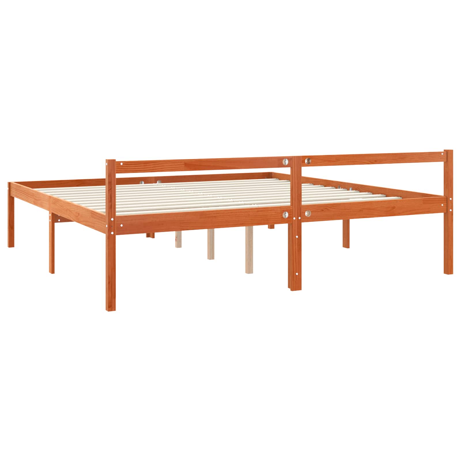 Krevetna konstrukcija s uzglavljem Vosak smeđa 200 x 200 cm