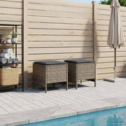 Vrtni otoman 2 Komad Siva i tamno siva 38 x 38 x 45 cm PE ratan