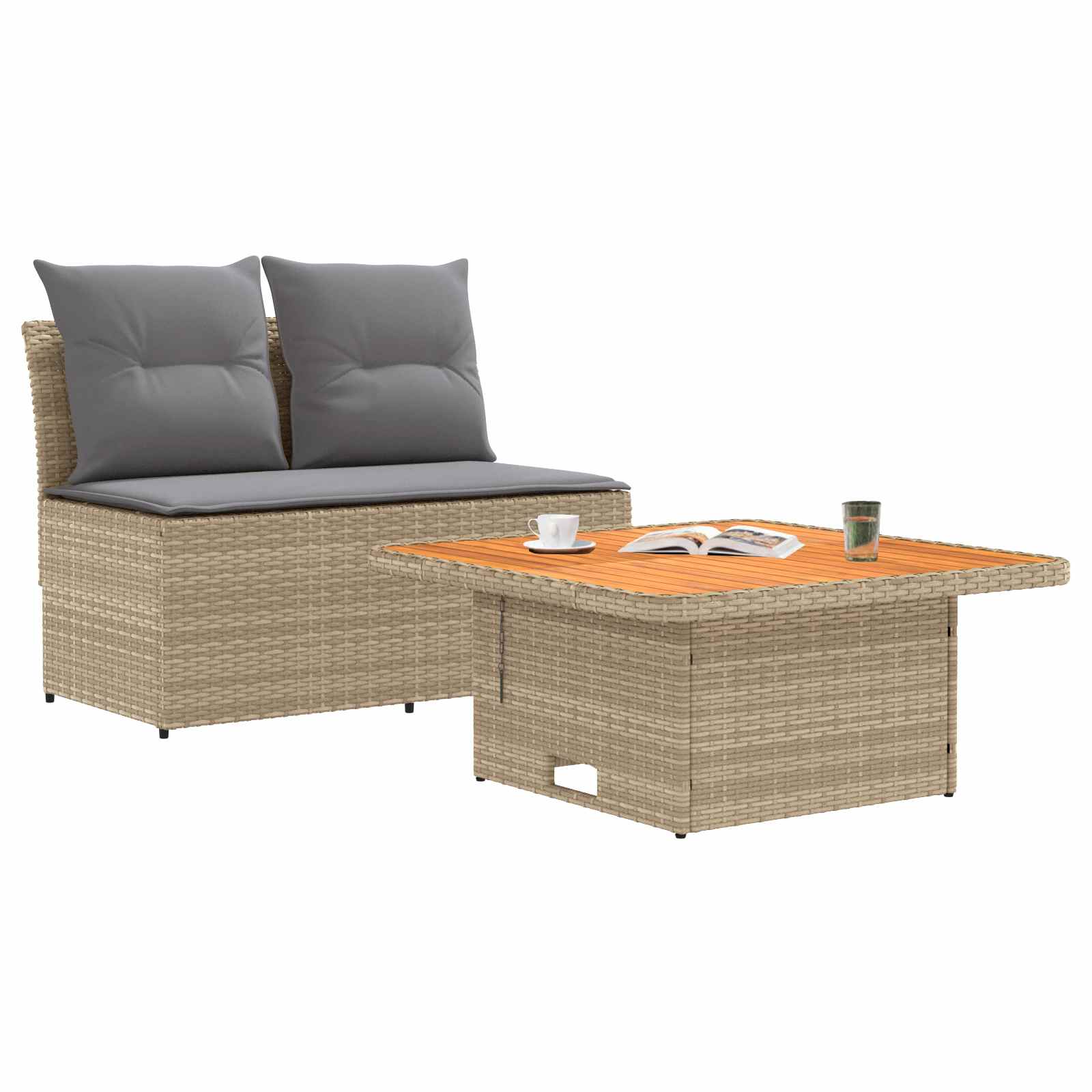 2 Komad Sofa na sredini vrta s podiznim stolom poliratan