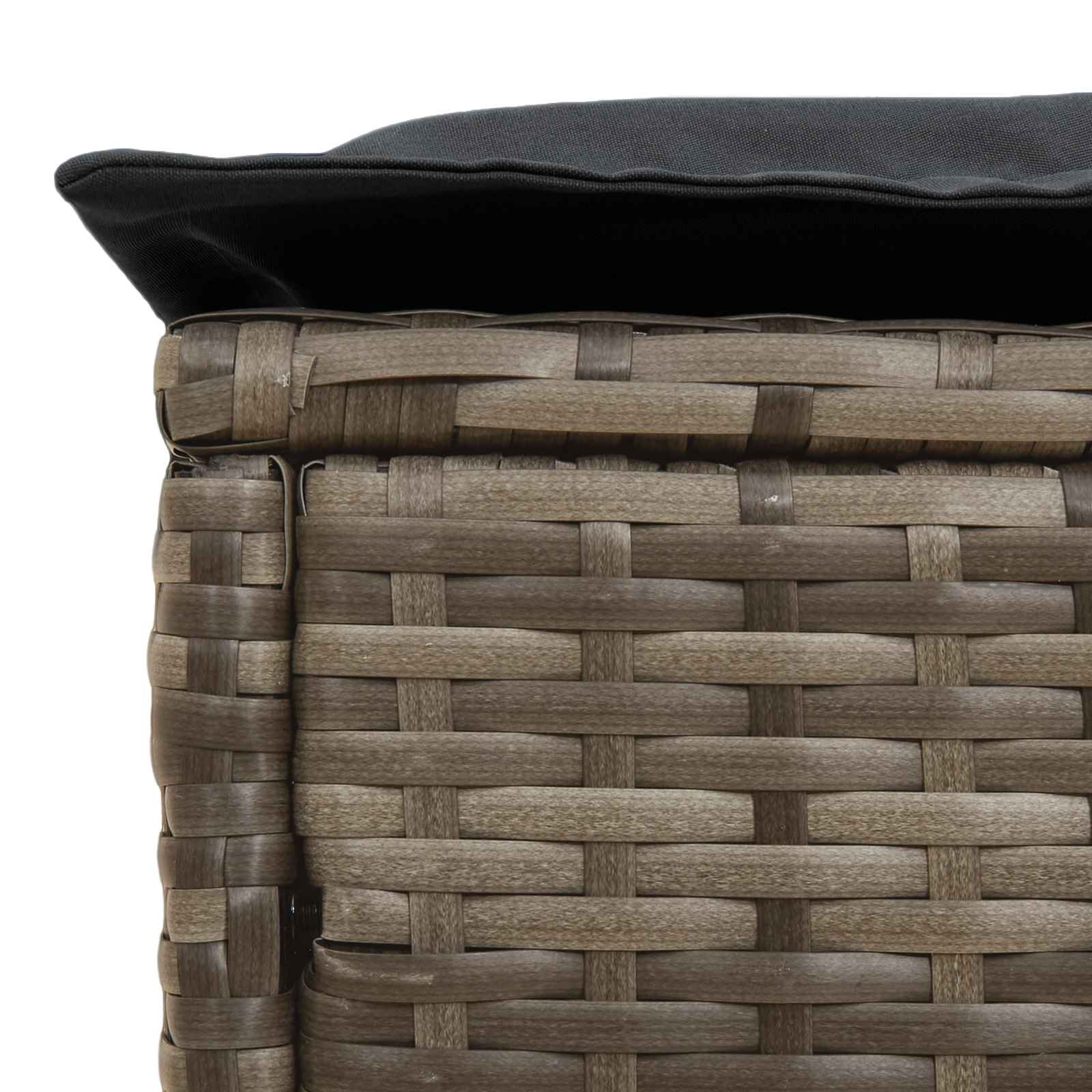 Vrtni otoman Siva i tamno siva 80 x 38 x 45 cm PE ratan