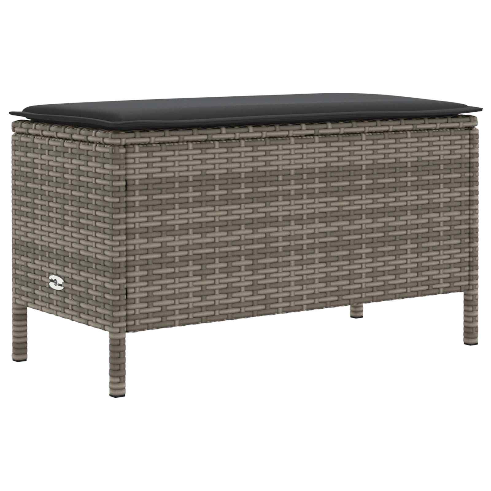 Vrtni otoman Siva i tamno siva 80 x 38 x 45 cm PE ratan