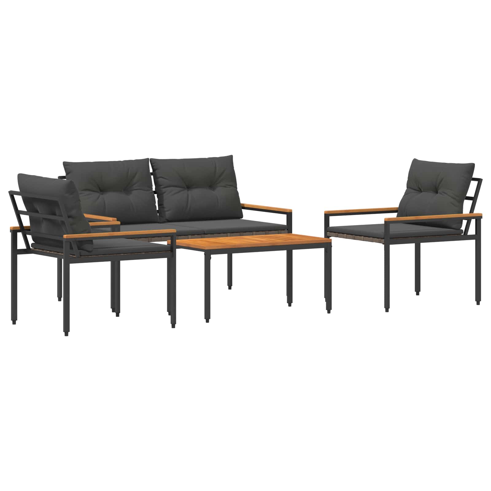 Set vanjskog namještaja 4 pcs Tamnosiva poliratan