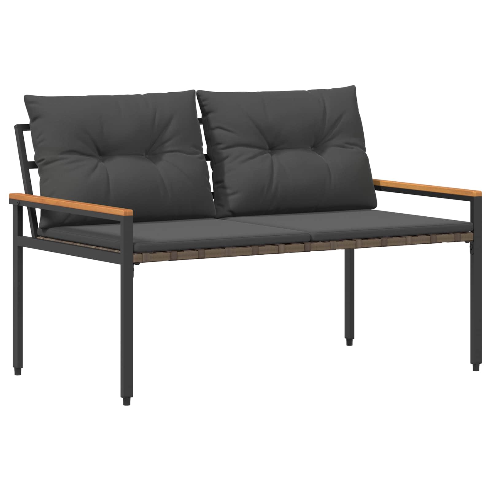 Vanjska klupa 2 -Seater 116 x 67,5 x 72 cm poliratan Tamnosiva