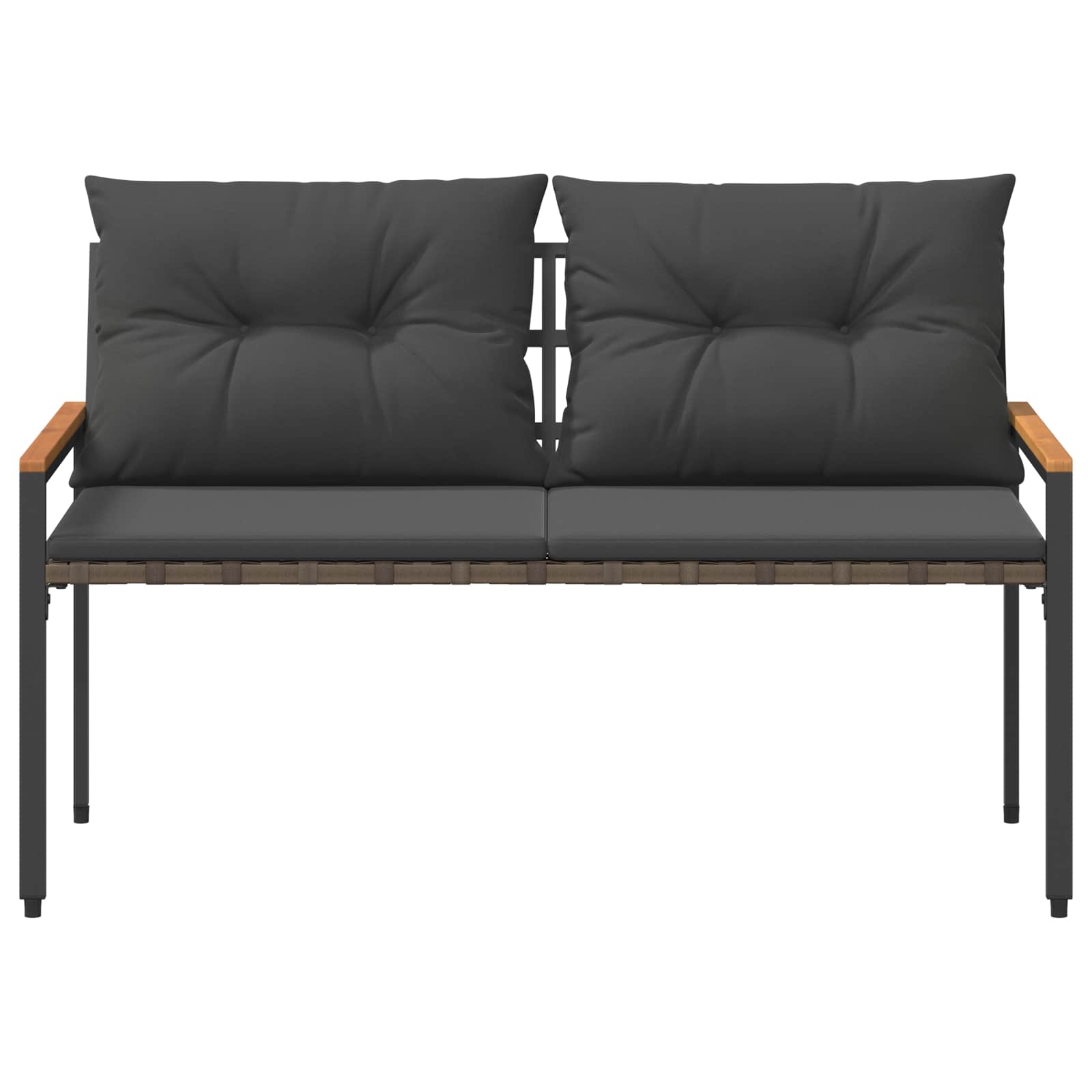 Vanjska klupa 2 -Seater 116 x 67,5 x 72 cm poliratan Tamnosiva