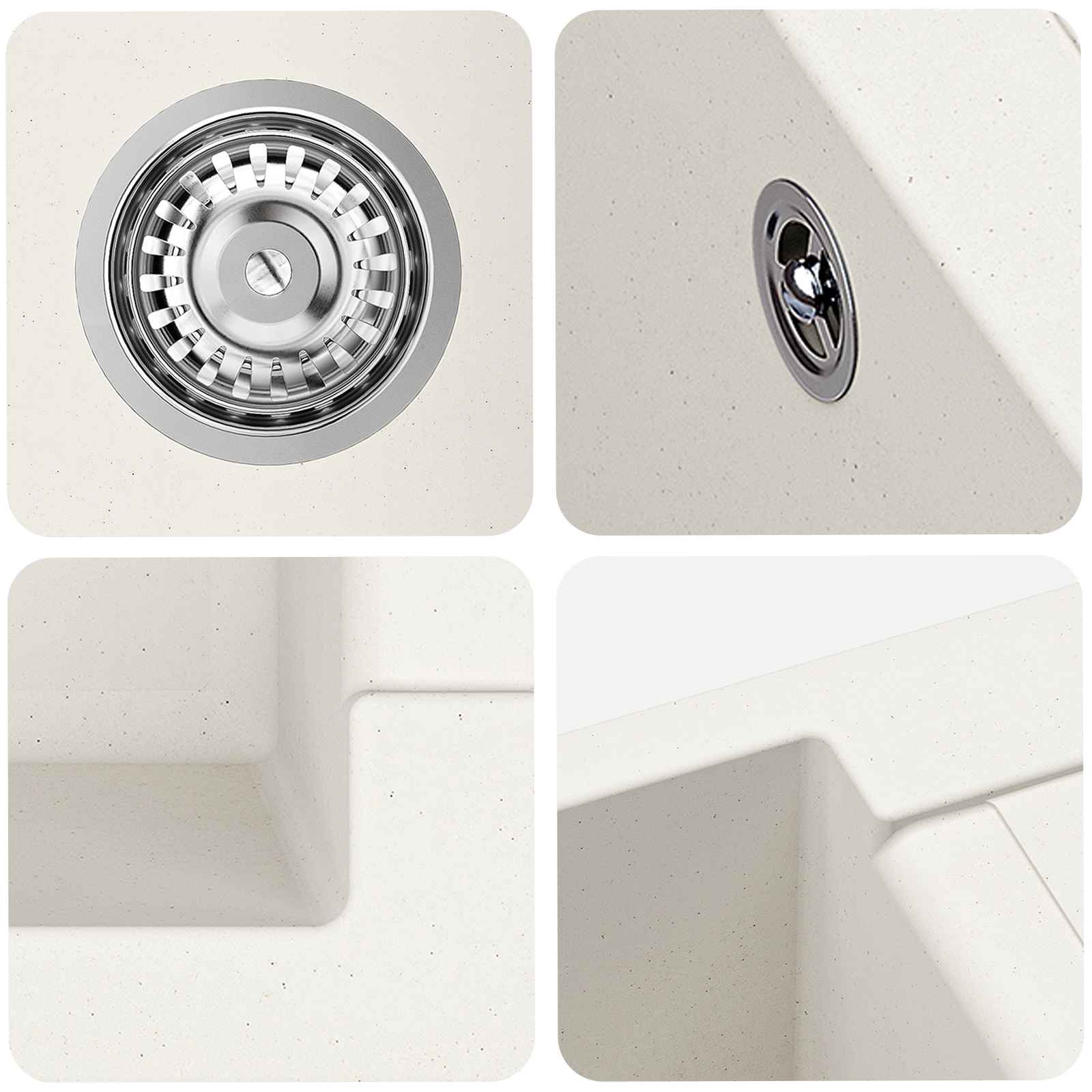 Umivaonik Bijelo 780 x 500 mm 80% kvarc i 20% smola