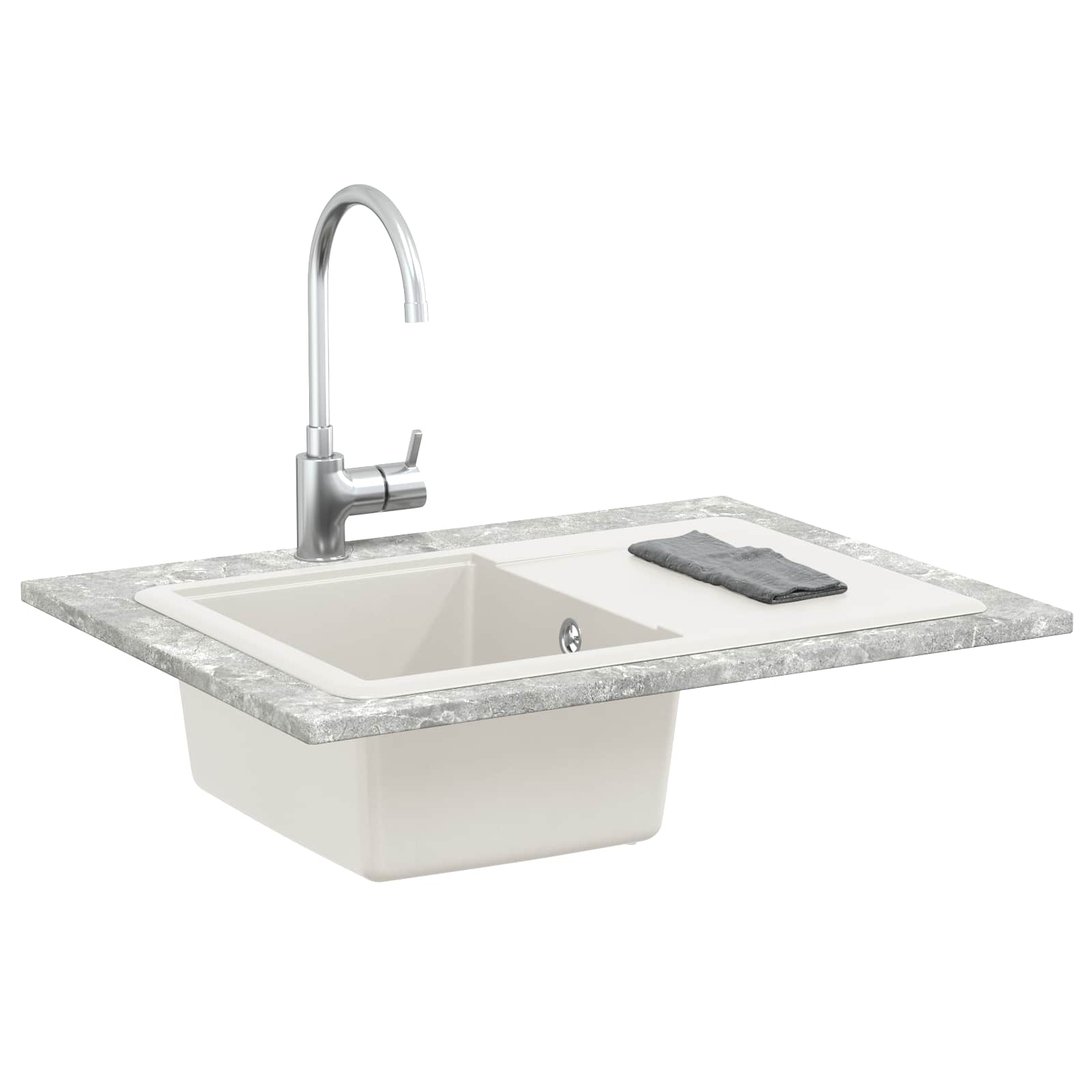 Umivaonik Bijelo 670 x 460 mm 80% kvarc i 20% smola