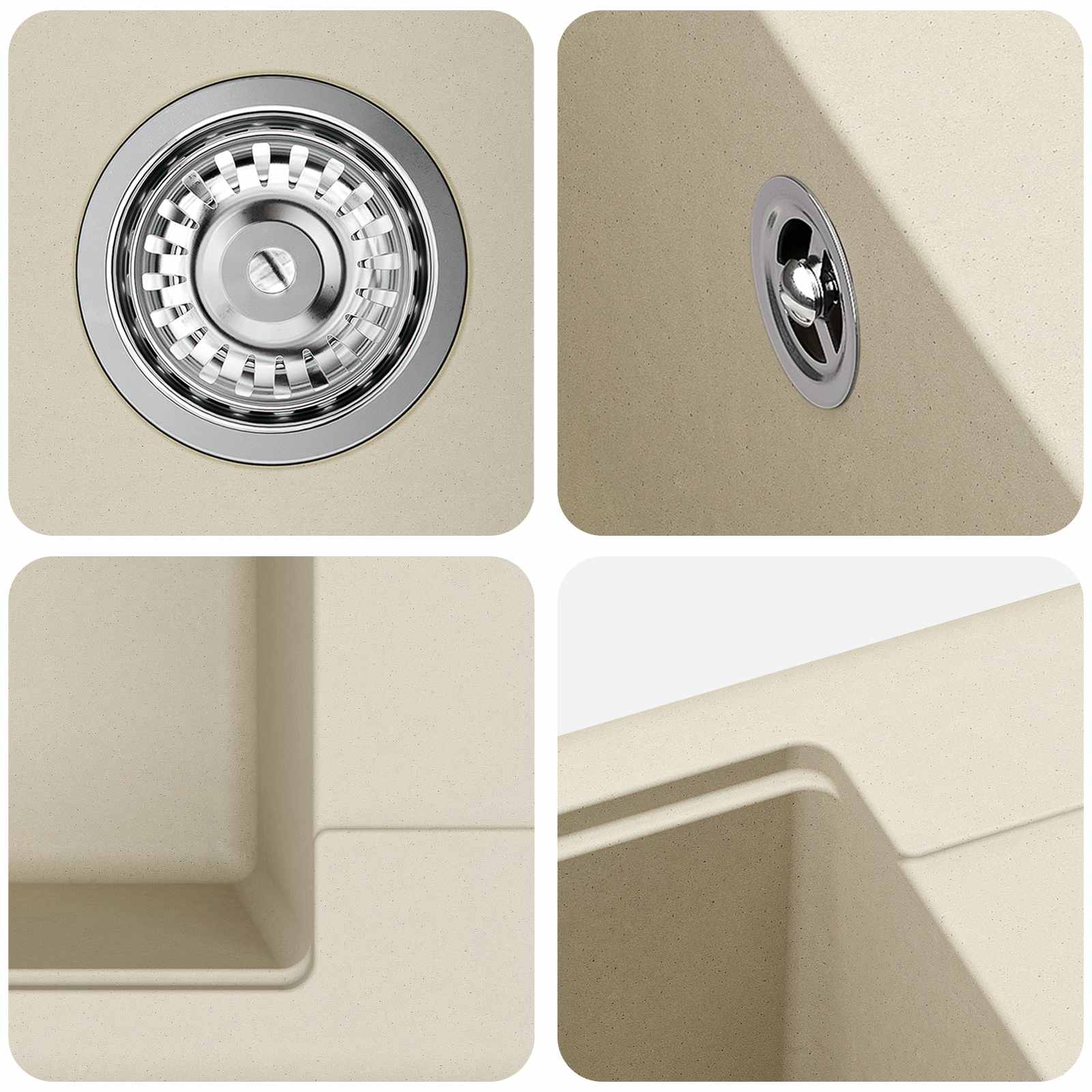 Umivaonik Bež 560 x 460 mm 80% kvarc i 20% smola