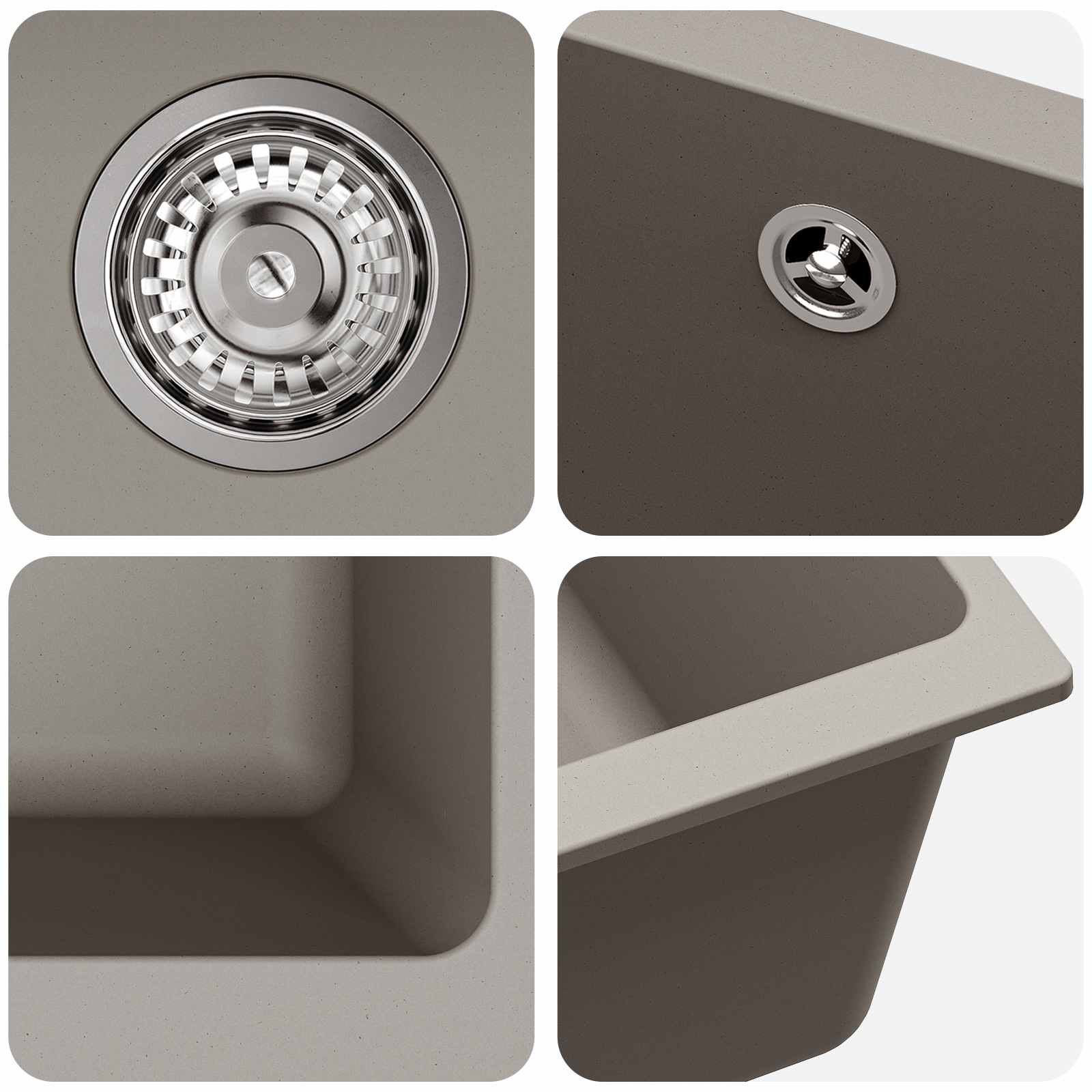 Umivaonik Siva 370 x 460 mm 80% kvarc i 20% smola