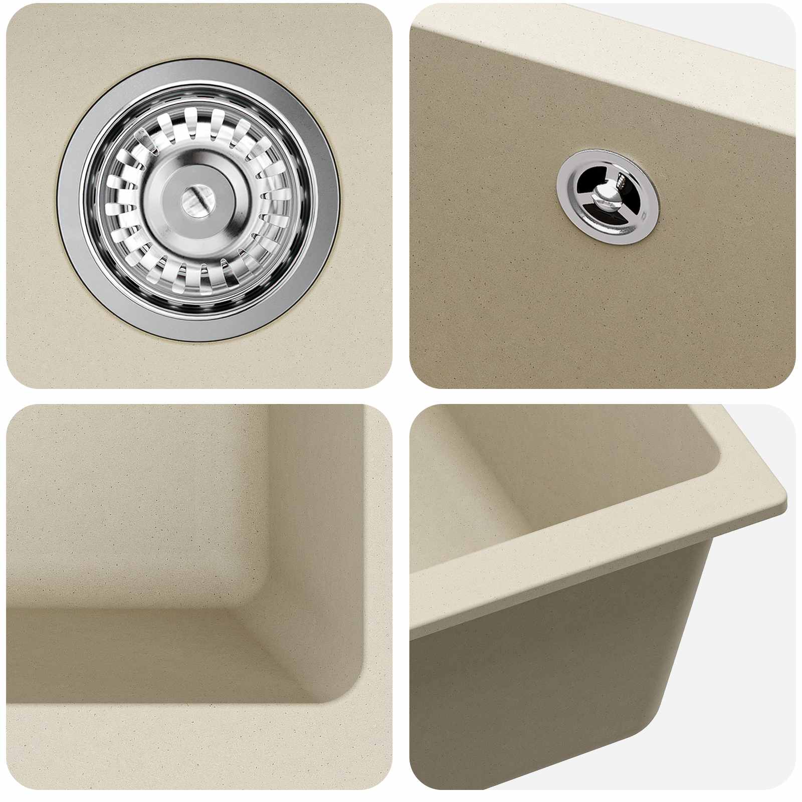 Umivaonik Bež 530 x 460 mm 80% kvarc i 20% smola