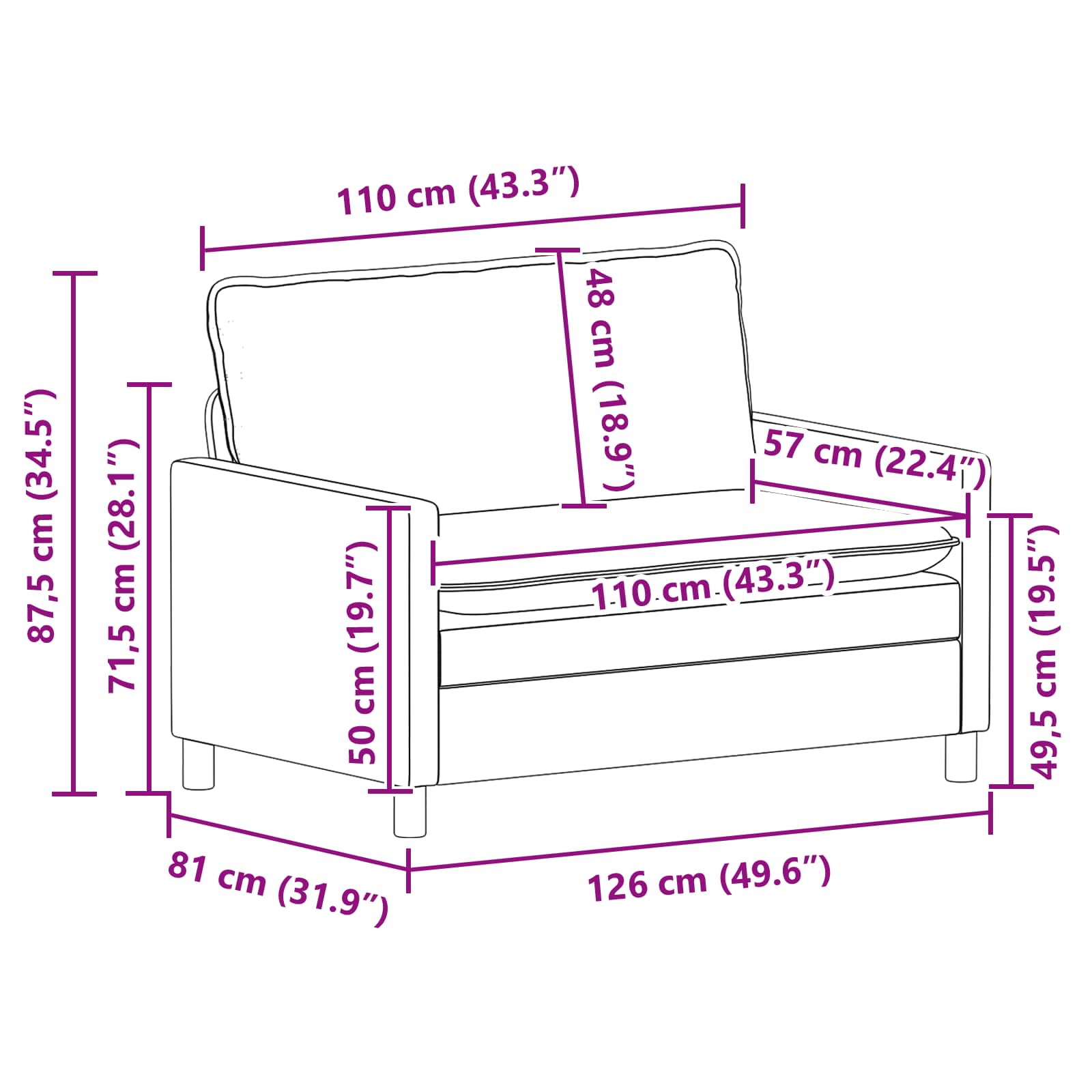 Set sofe 2 pcs Svjetlosiva Baršun