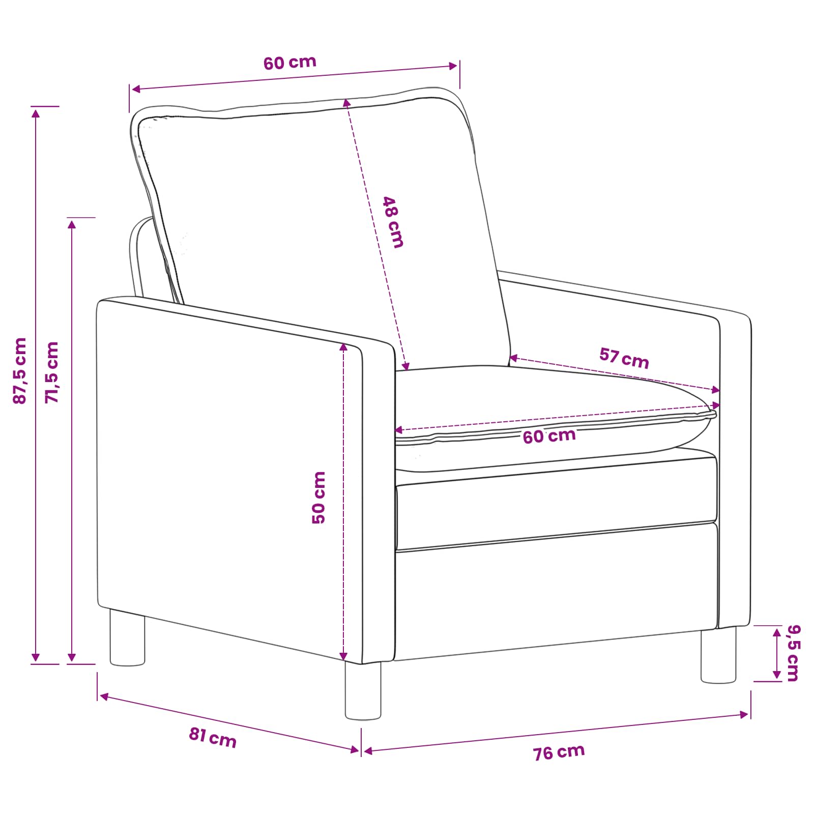 Set sofe 2 pcs Sivosmeđa Poliester