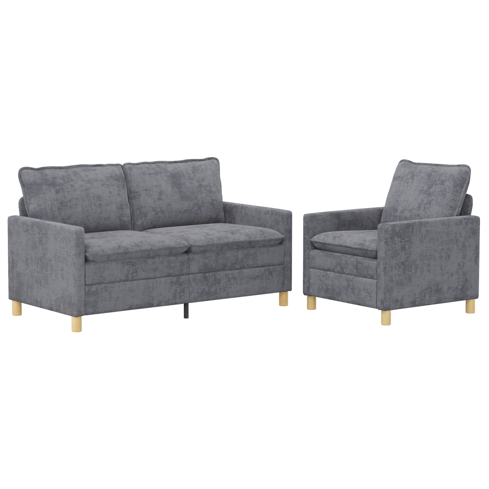 Set sofe 2 pcs Svjetlosiva Poliester