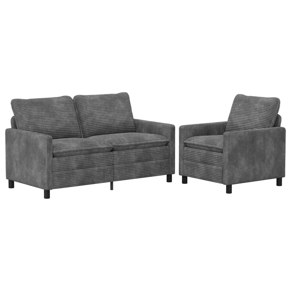 Set sofe 2 kom. Svjetlosiva Poliester