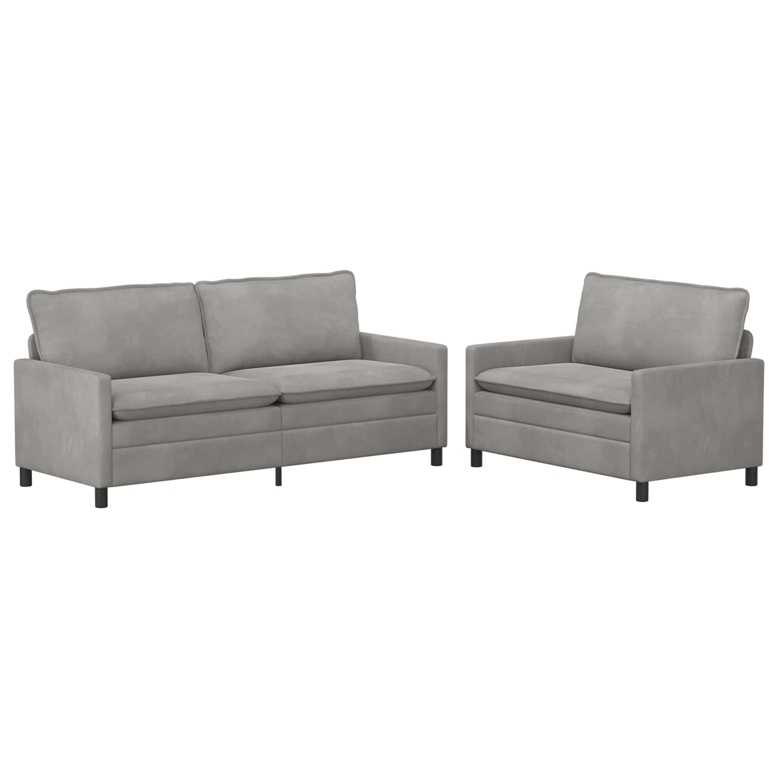 Set sofe 2 pcs Svjetlosiva Baršun