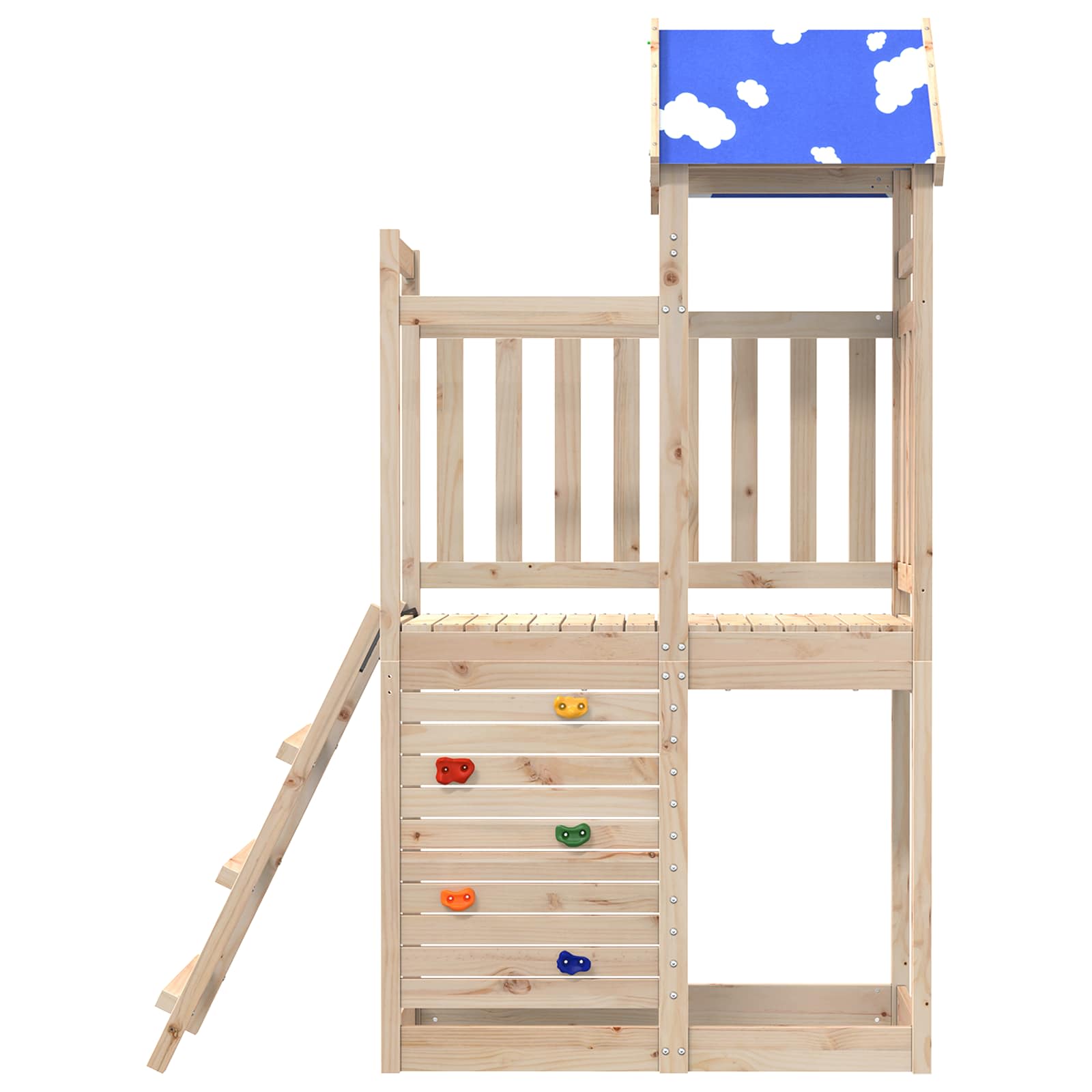 Igraći Toranj Smeđa 110,5 x 52,5 x 215cm Čvrsto borovo drvo