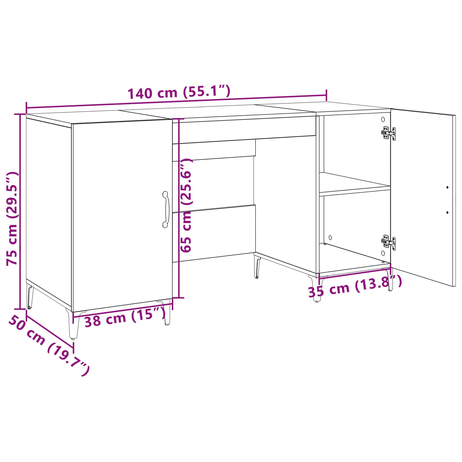 Stol s pohranom Staro drvo 140 x 50 x 75 cm Konstruirano drvo