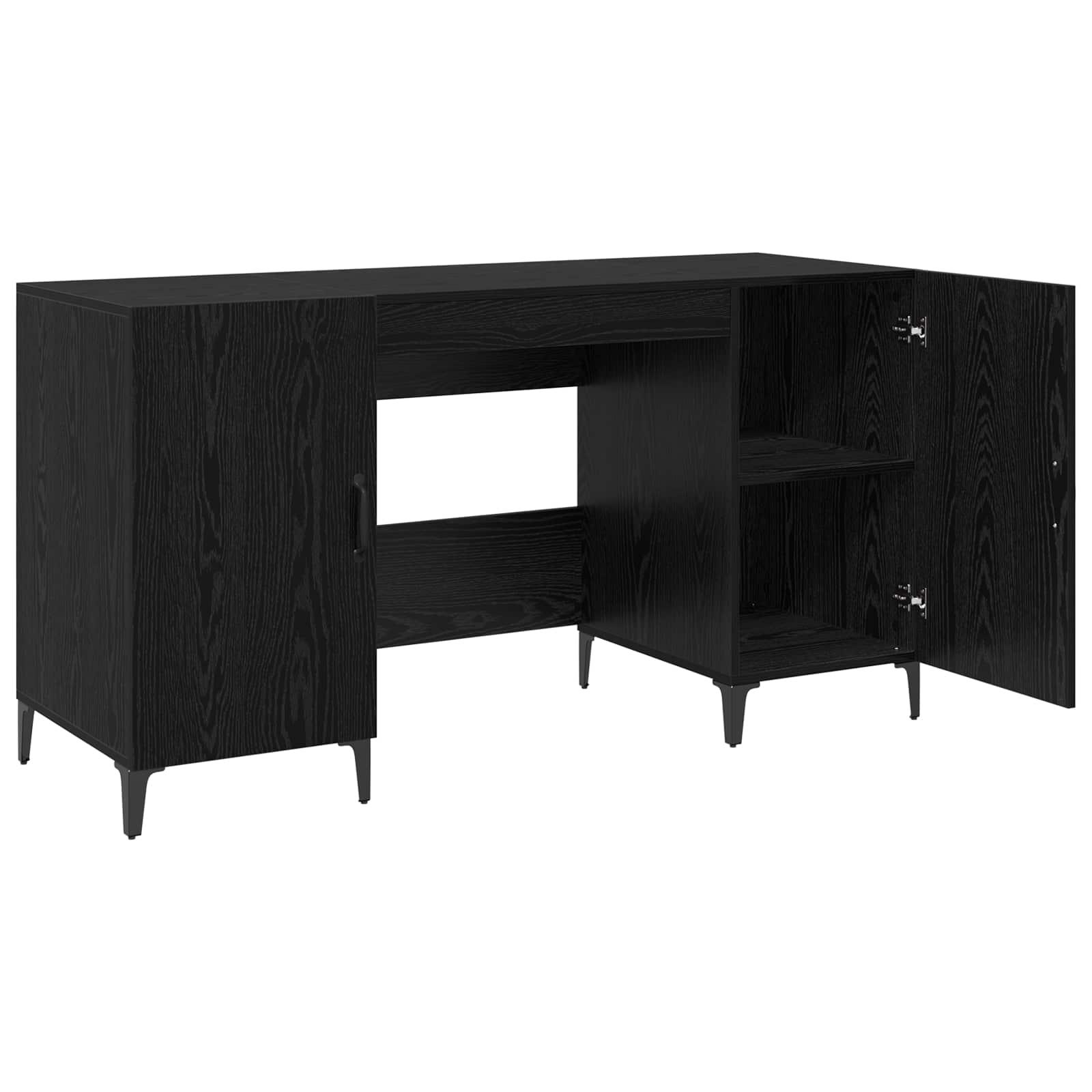 Stol s pohranom Crni hrast 140 x 50 x 75 cm Konstruirano drvo