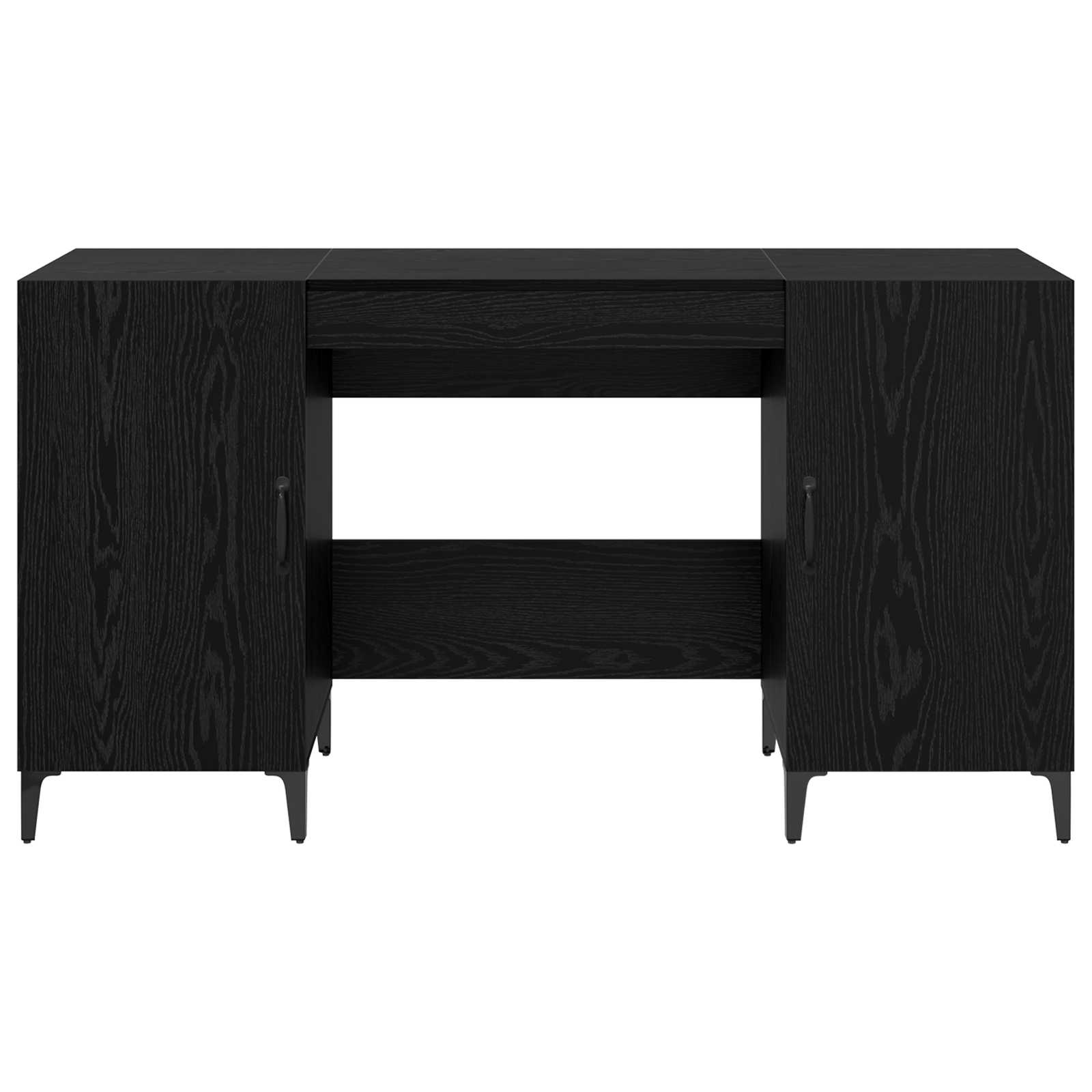 Stol s pohranom Crni hrast 140 x 50 x 75 cm Konstruirano drvo
