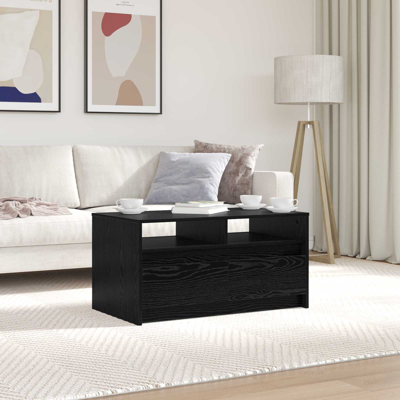 Kava Stol Crni hrast 90 x 50 x 45 cm Konstruirano drvo