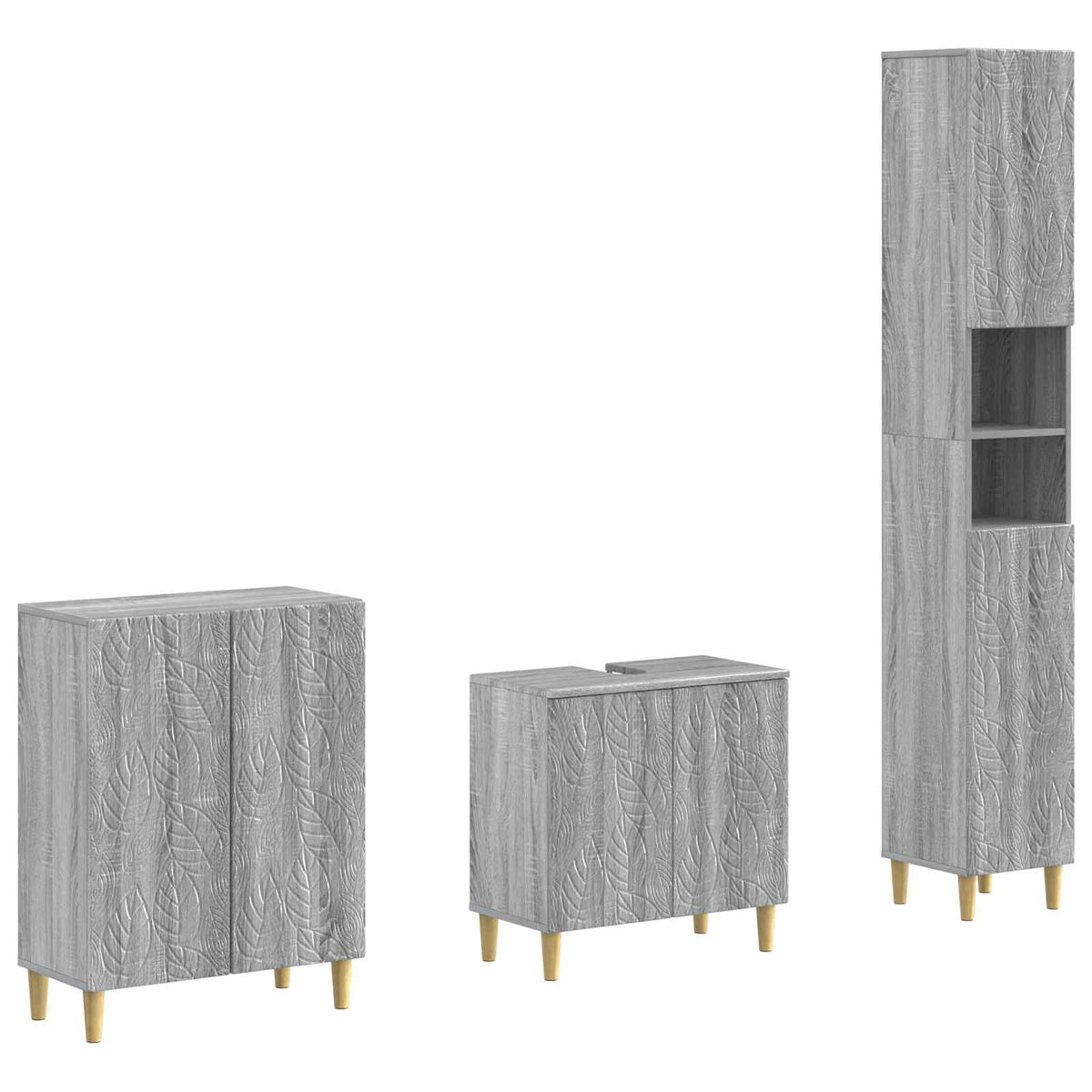 Set za kupaonicu od 3 dijela DELFT Siva Sonoma