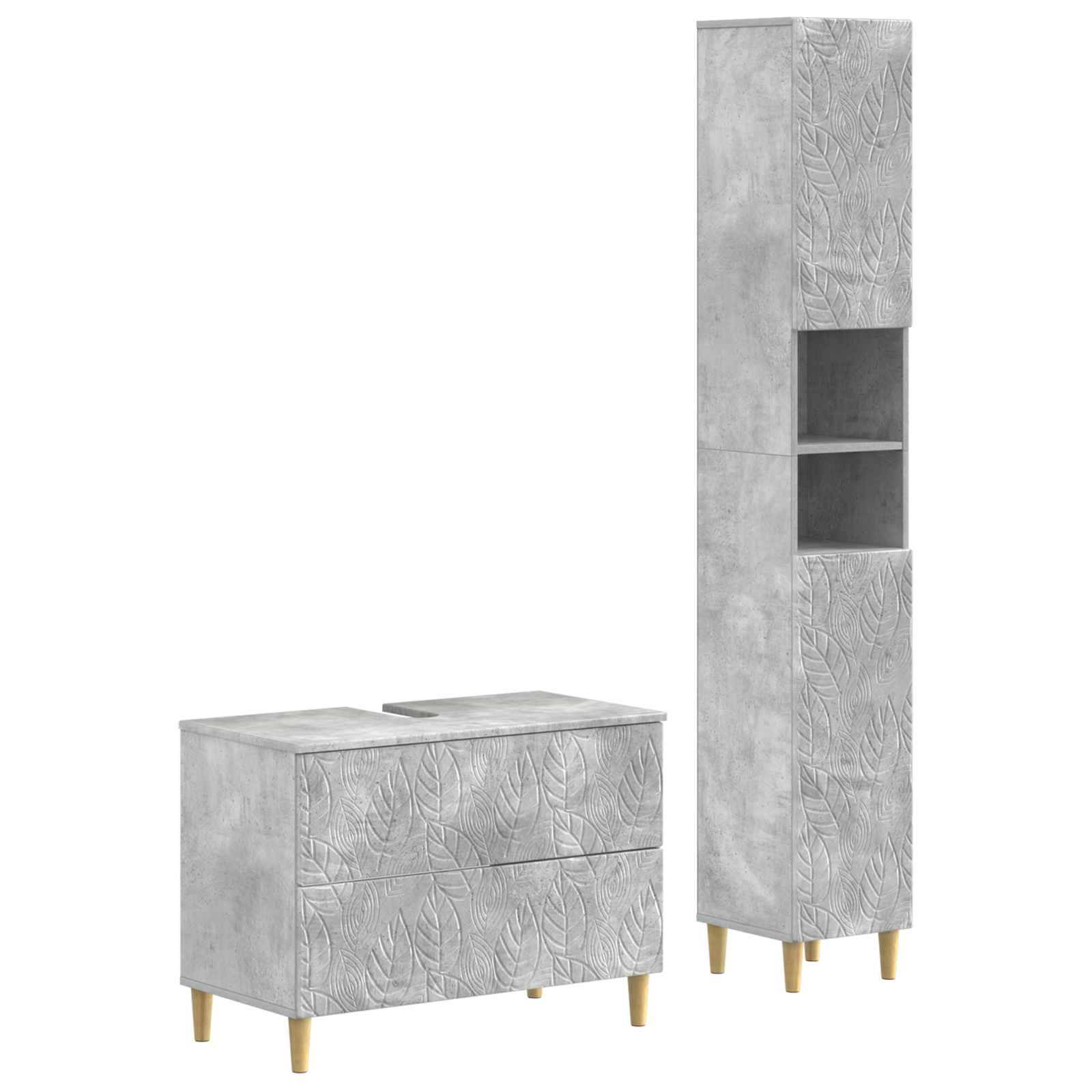Set kupaonskih ormara od 2 dijela DELFT Betonska siva