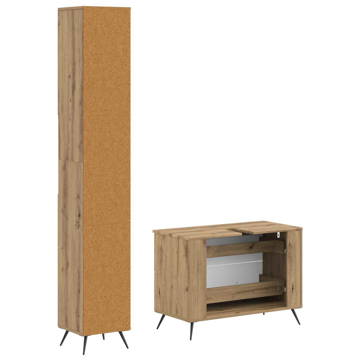 Set kupaonskih ormara od 2 dijela BREDA Hrast artisan